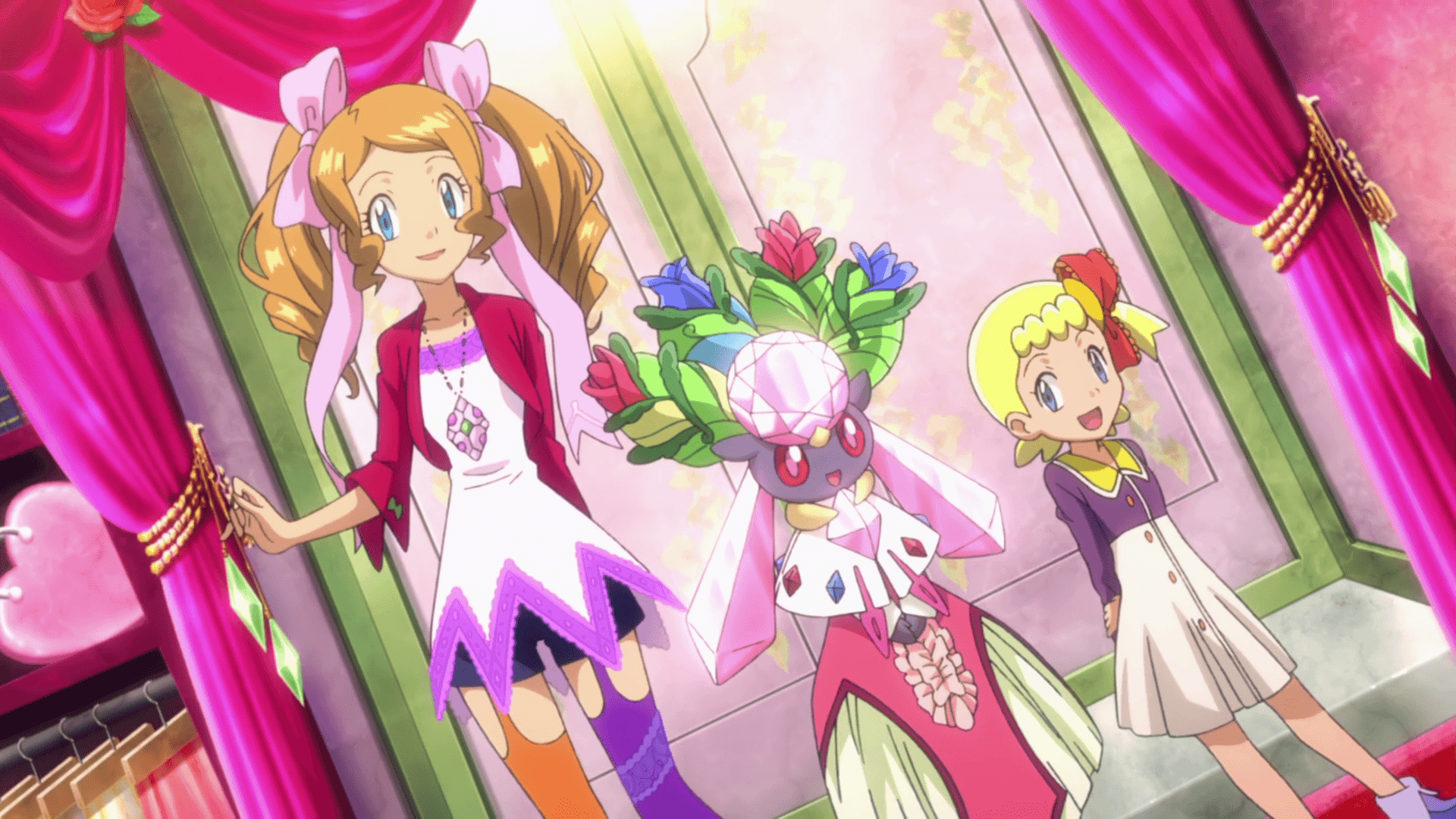 Serena, Bonnie and Diancie outfits 3.png. Pokémon