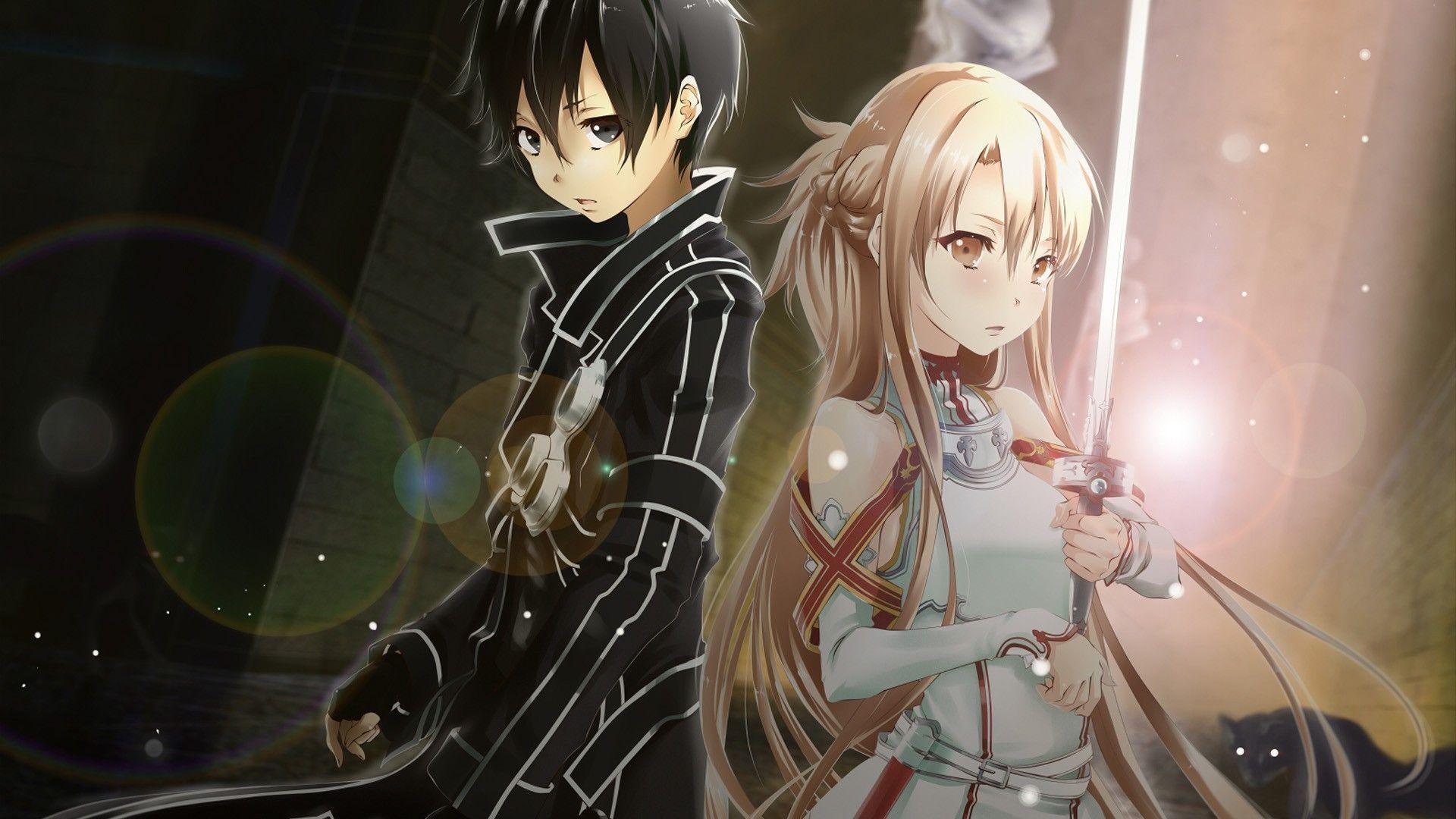 Asuna e Kirito Wallpaper Vermelho