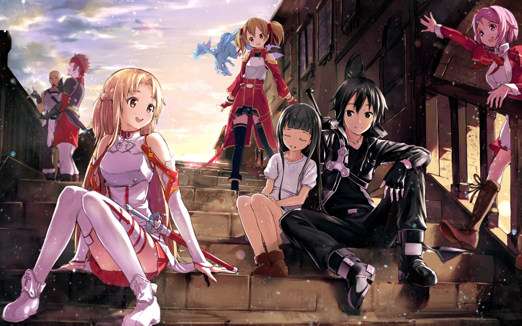 Asuna e Kirito Wallpaper Vermelho