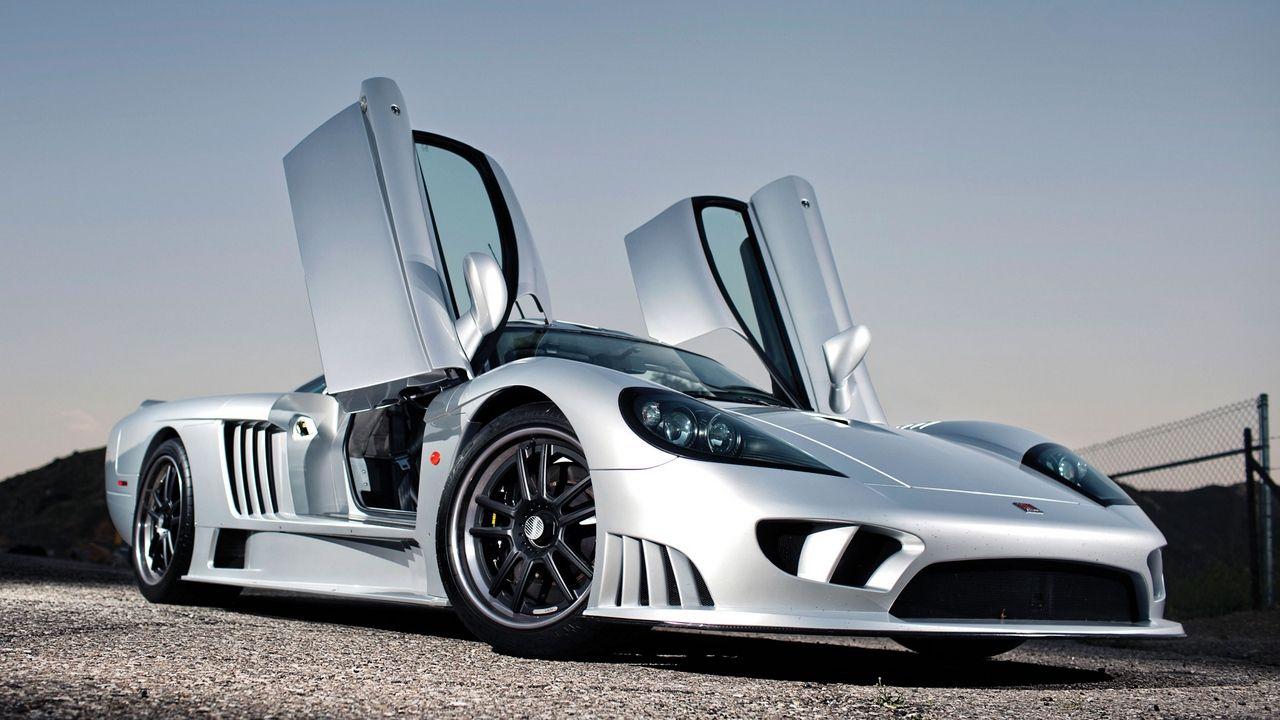 Download wallpaper 1280x720 saleen, s supercar, side view, silver