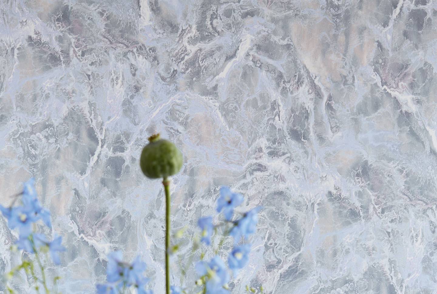 Wallpaper Laurius Pale blue, Blue lilac, Grey, Grey beige, White
