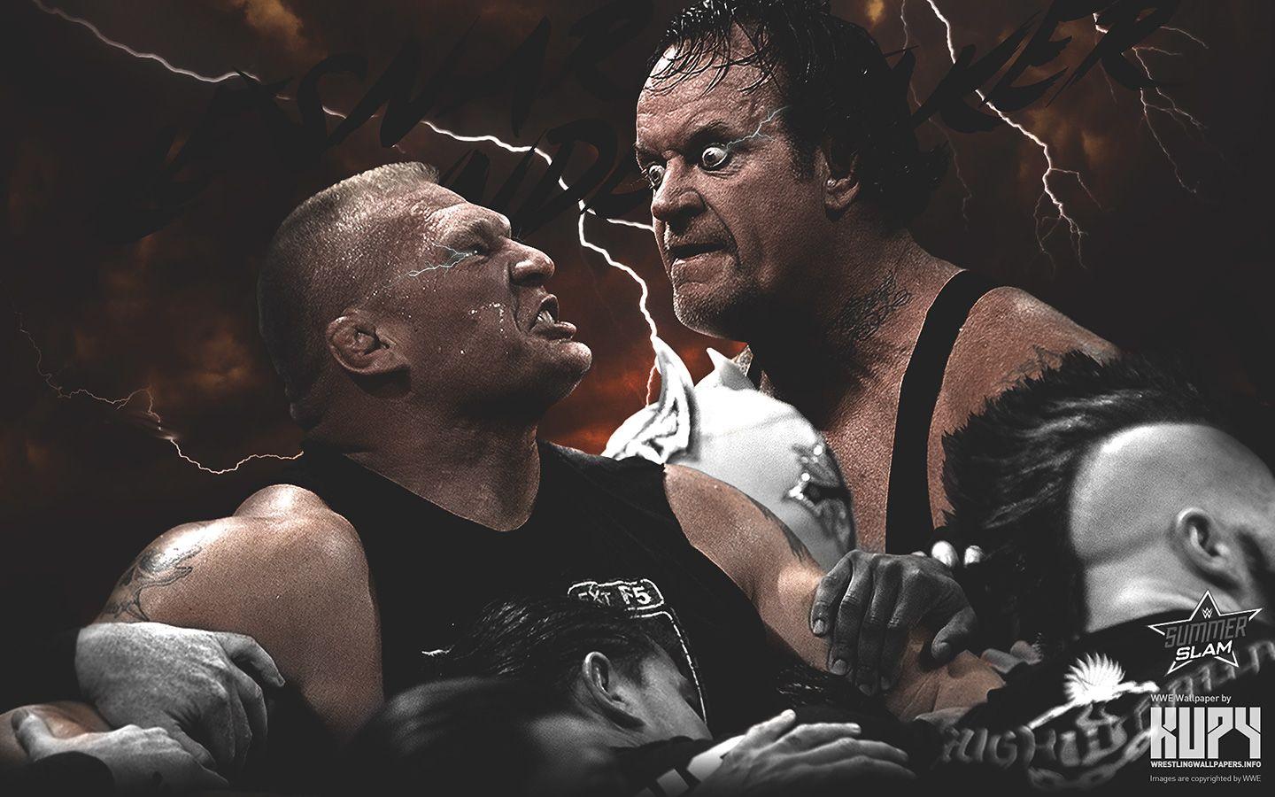 SummerSlam 2015 Lesnar vs The Undertaker Wallpaper