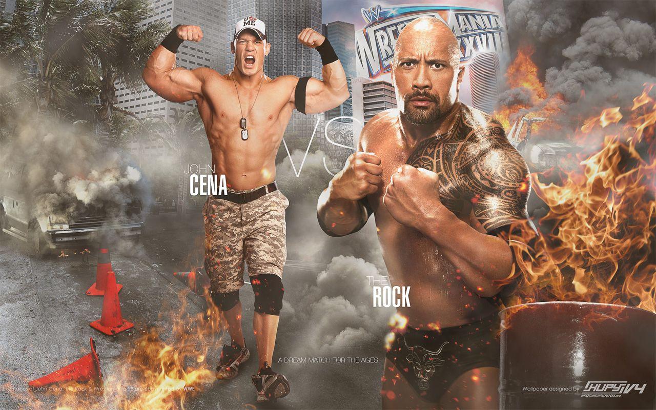 WWE Image Wrestlemania 28 The Rock Vs John Cena HD Wallpaper