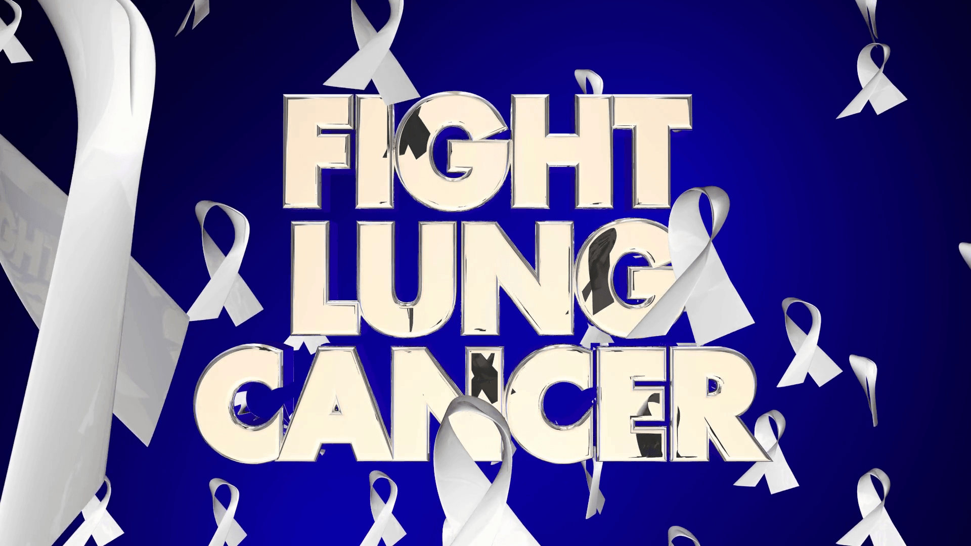 Fight Lung Cancer Disease Ribbons Words 3 D Animation Motion