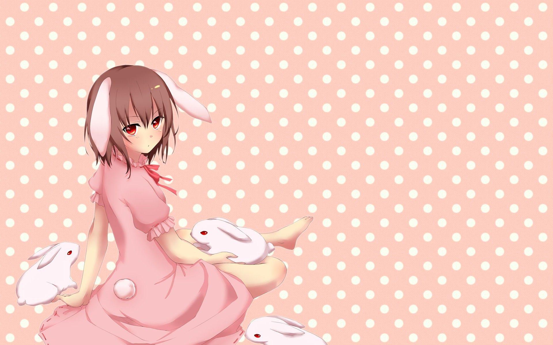 red eyes anime anime girls bunny ears rabbits touhou inaba tewi