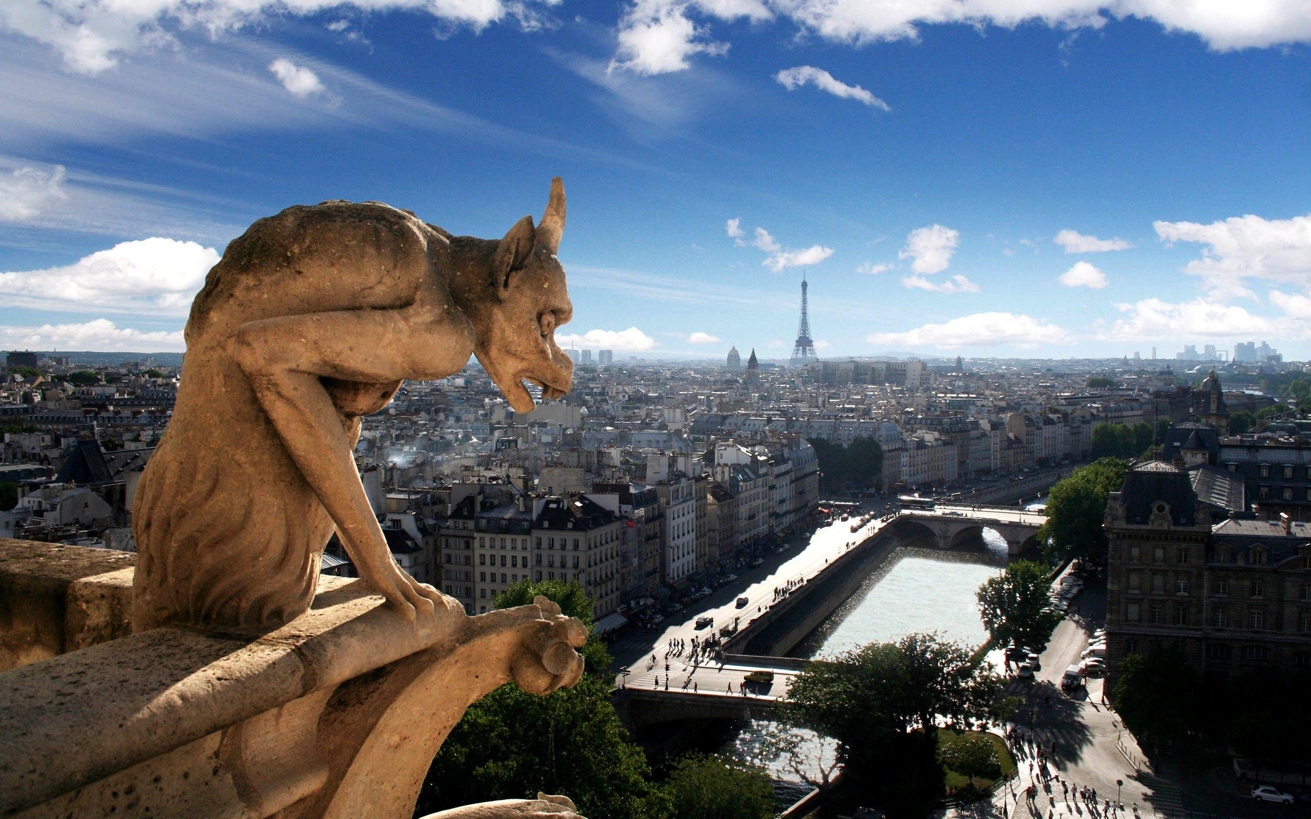 Eiffel Tower, Paris, clouds, cityscapes, urban, Notre Dame