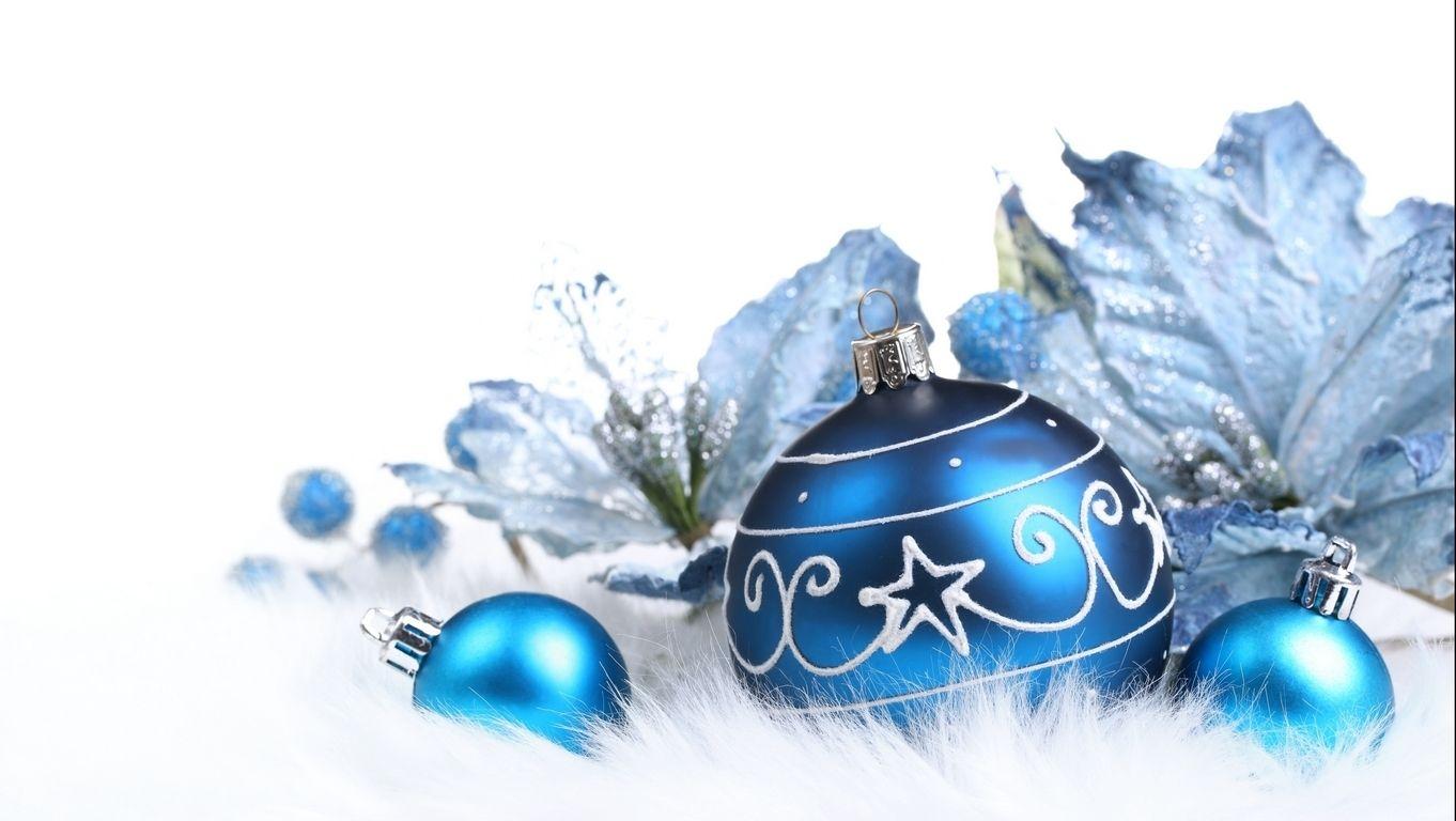 Christmas image Blue Christmas ornaments HD wallpaper