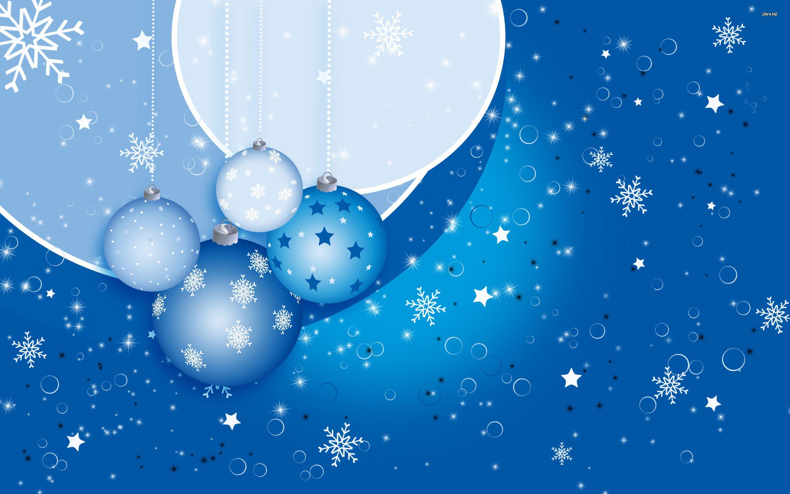 Blue Christmas ornaments wallpaper wallpaper