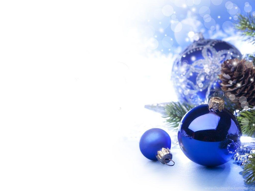 Blue Christmas Ornaments Christmas Wallpaper Desktop Background