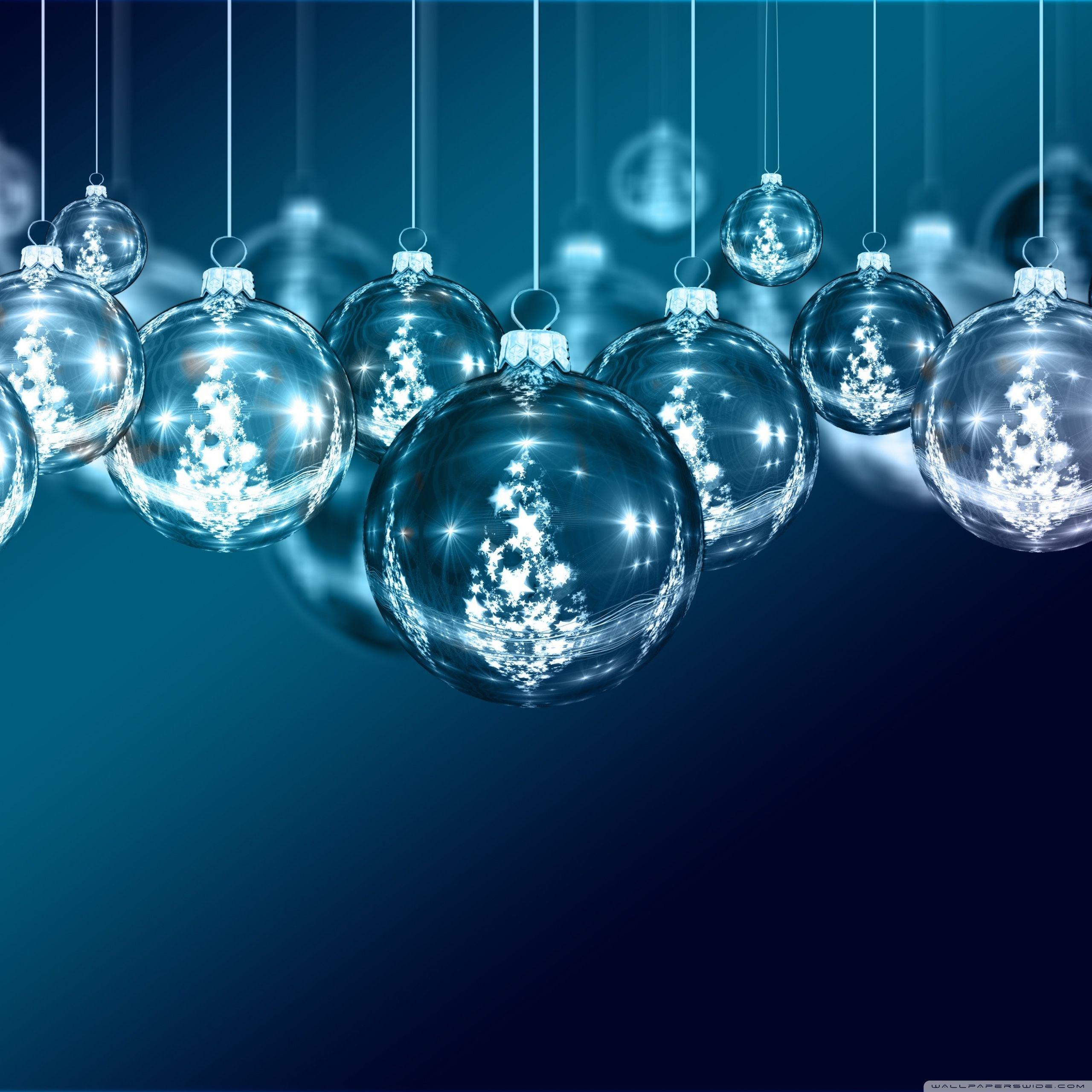 Blue Christmas Ornaments Background ❤ 4K HD Desktop Wallpaper