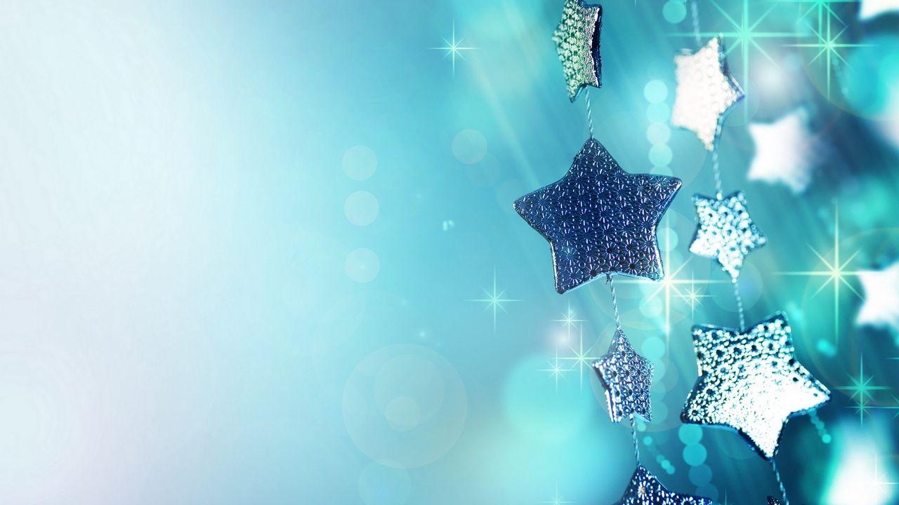 Download wallpaper 1280x720 glitter, garland, blue, christmas