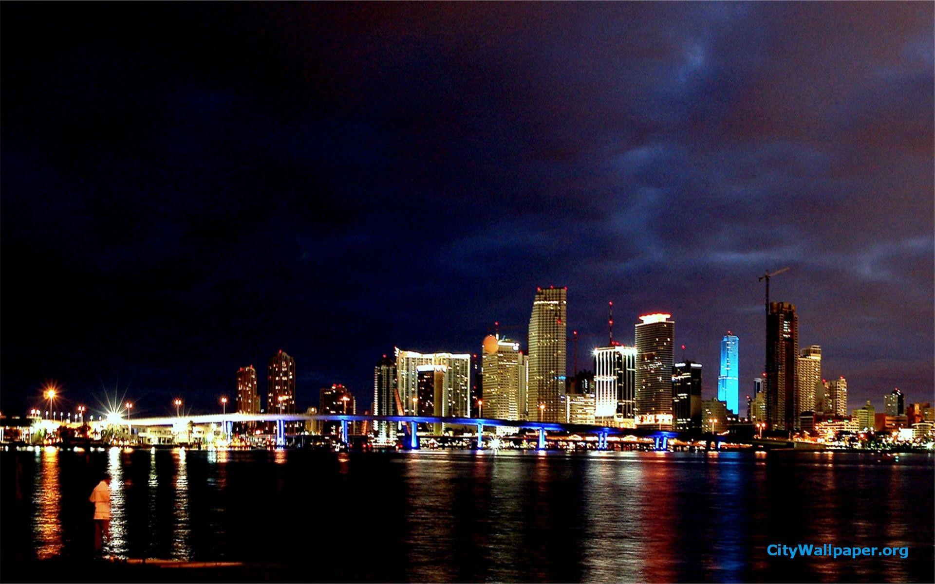 Miami Skyline HD Wallpaper, Background Image