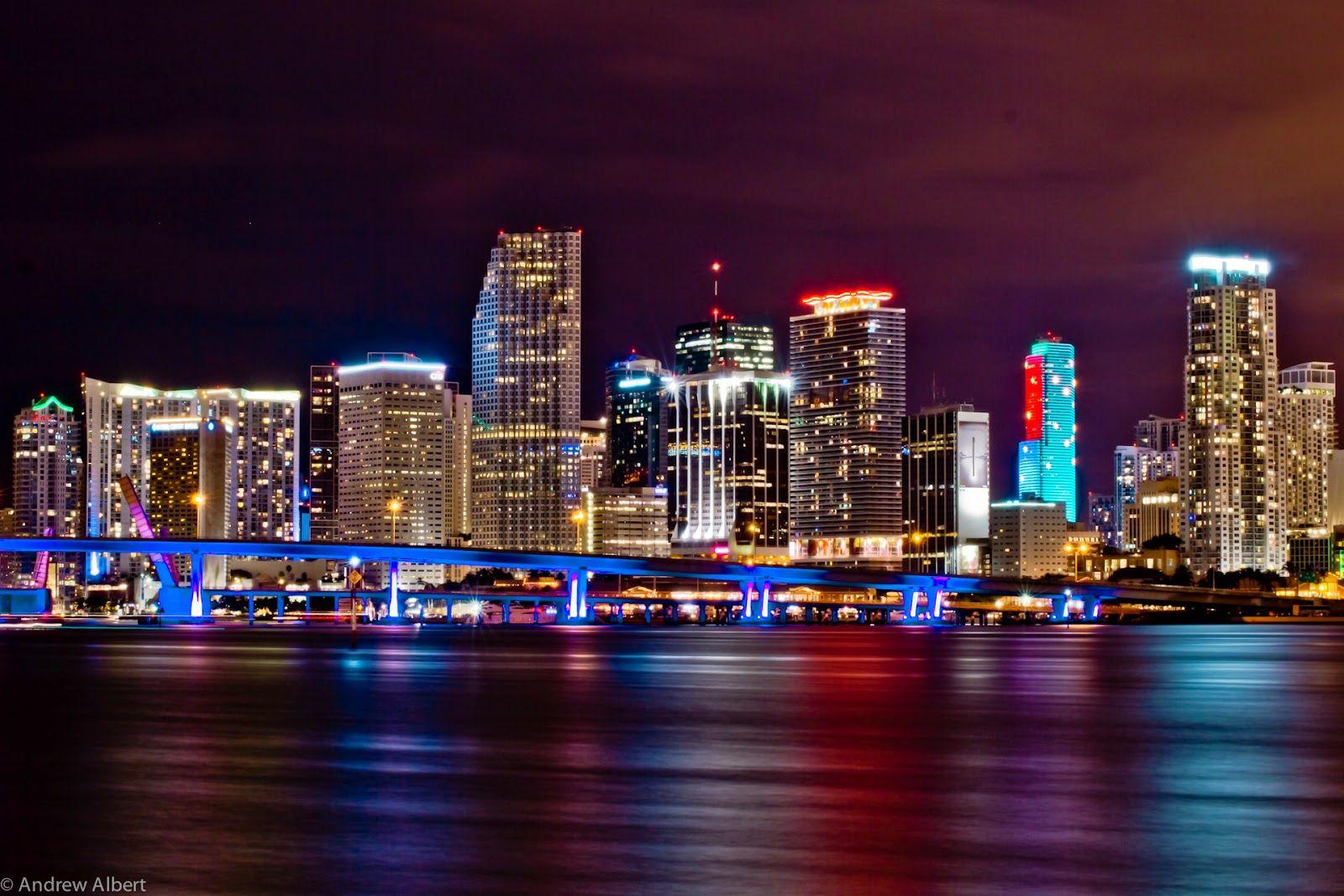 Skylines Colours Miami Bridge HD Wallpaper