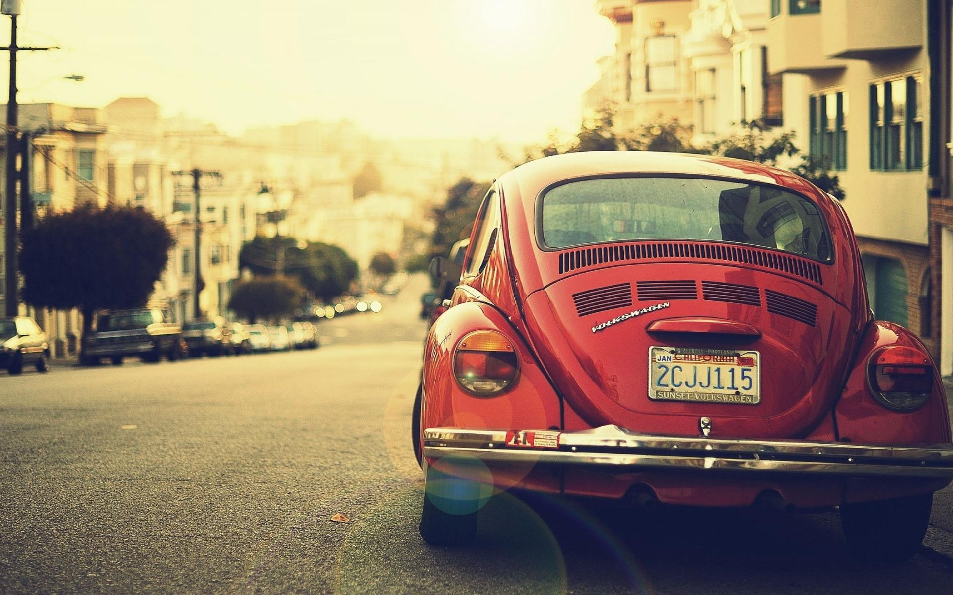 View vehicles red cars volkswagen beetle vosvos wallpaper