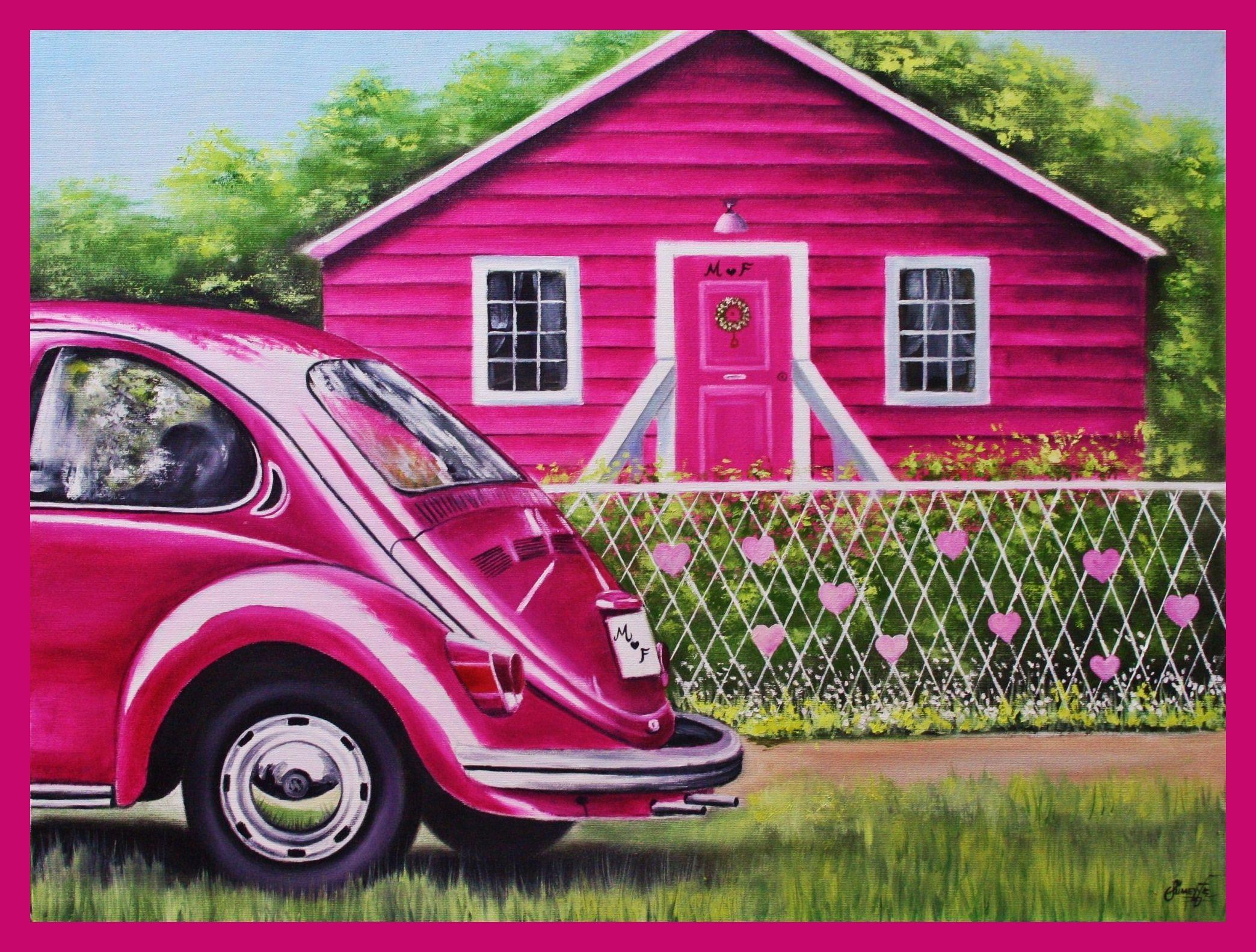 pembe vosvos tablo siparişi :). Yağlı boya tablo