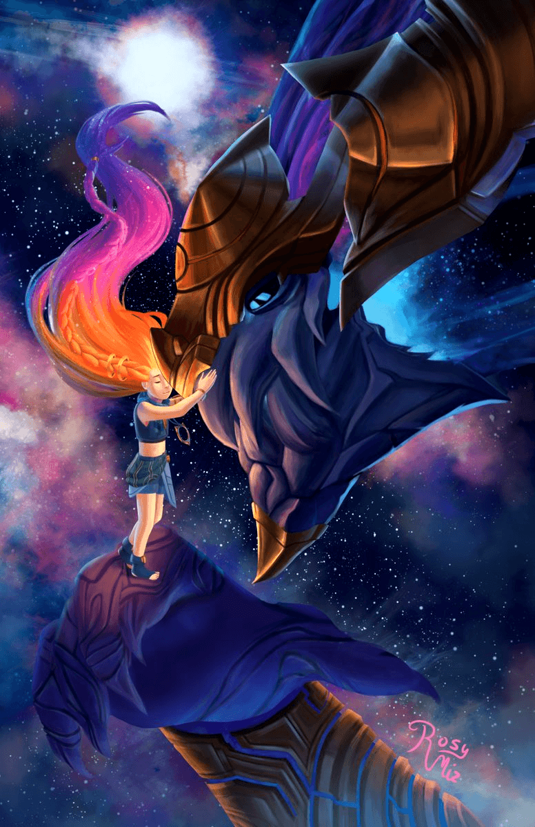 LOL, League Of Legends, Fan Art, Wallpaper, Campeões, Zoe e Aurelion