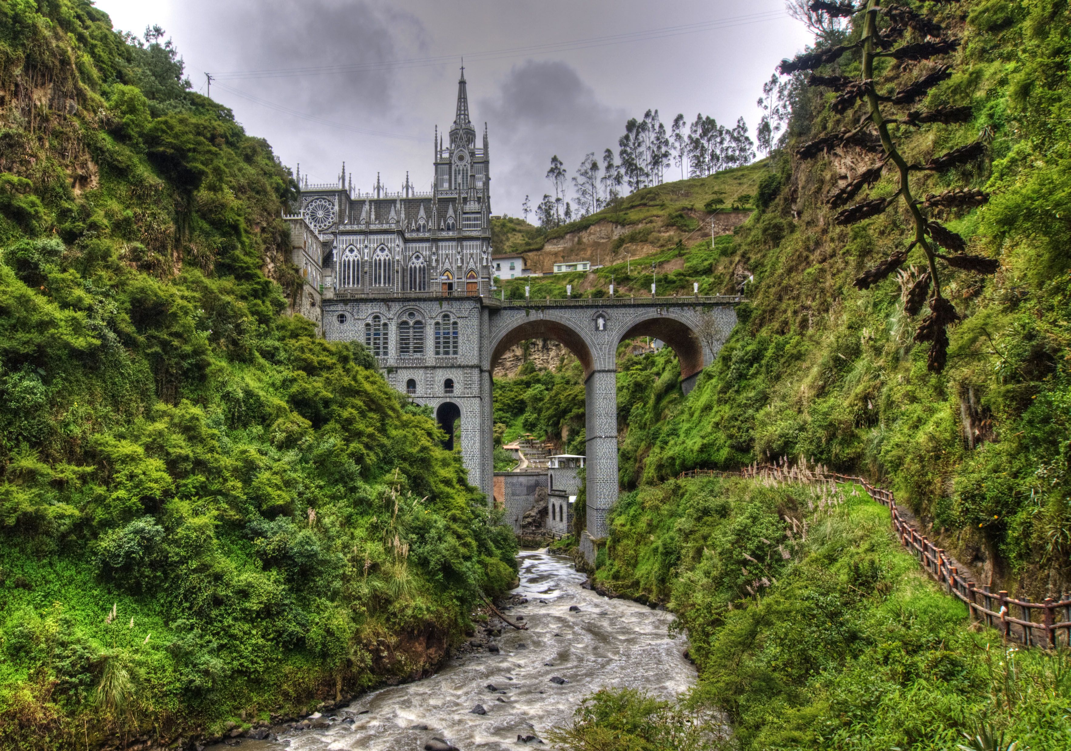Very Elegant and Beautiful Gothic Las Lajas Sanctuary into