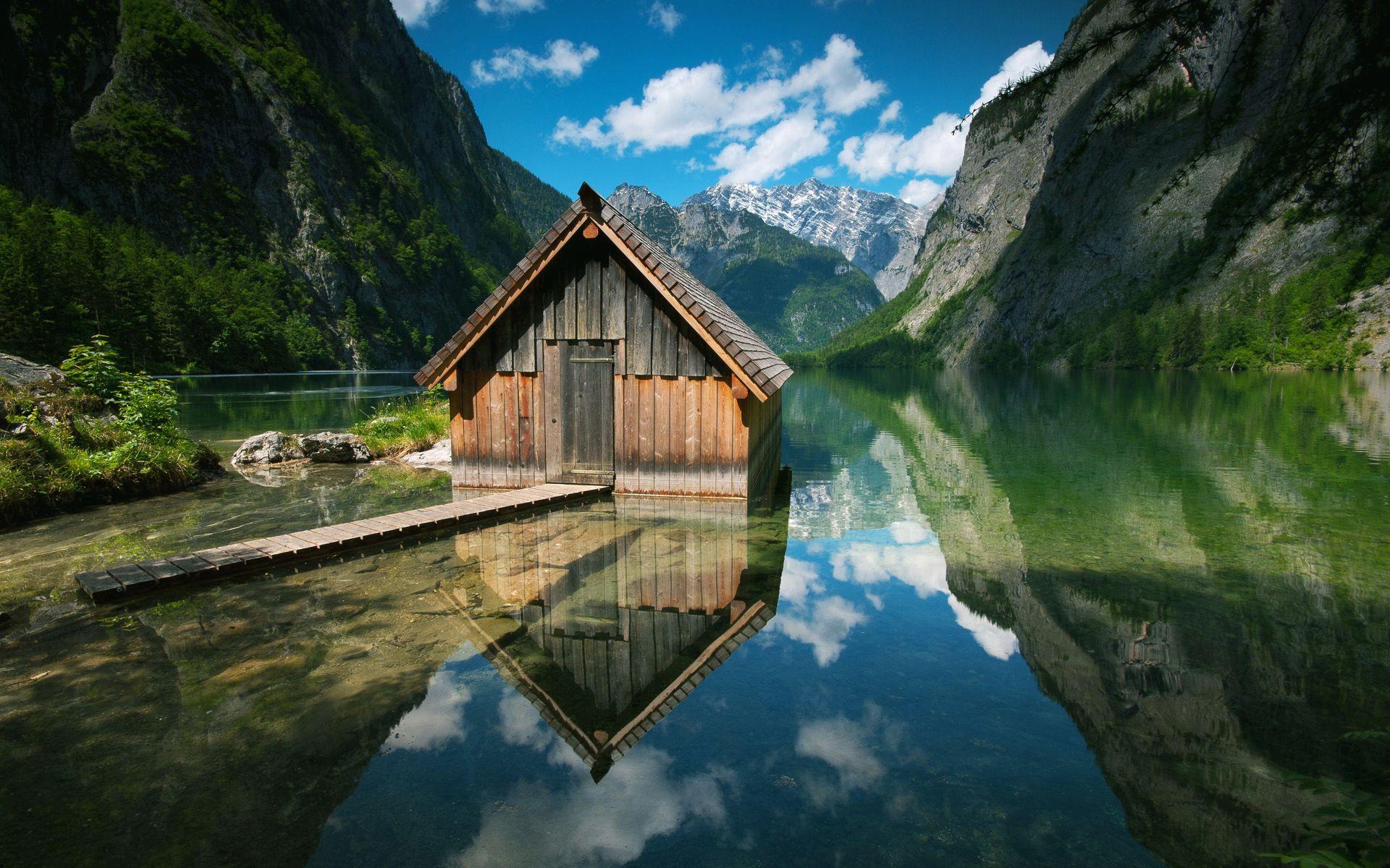 Daily Wallpaper: Bavarian Lake House. I Like To Waste My Time