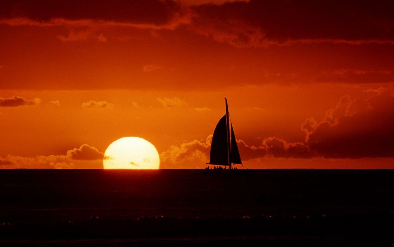 Sunset sailing wallpaper. Sunset sailing