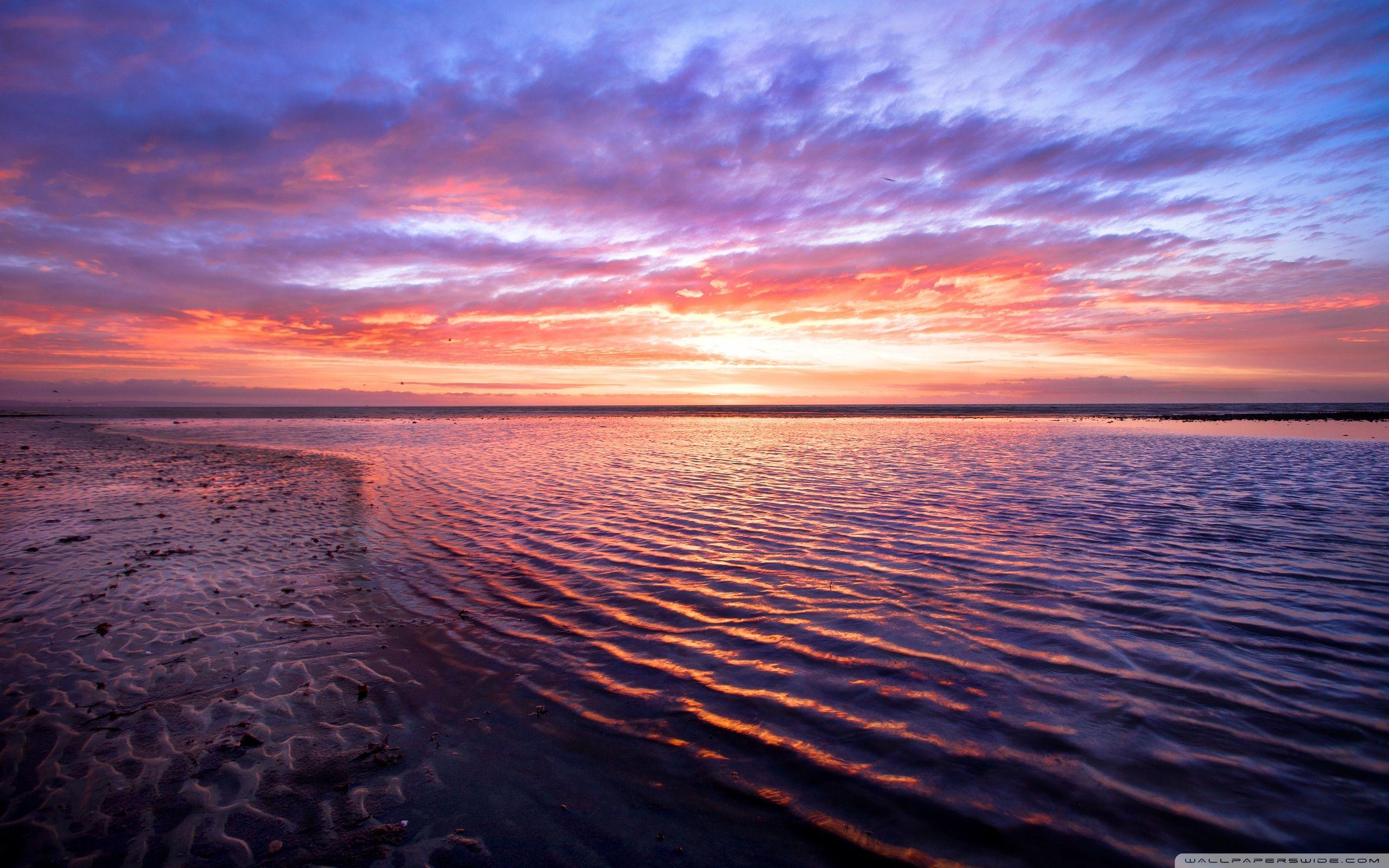 Sea Horizon, Sunset ❤ 4K HD Desktop Wallpaper for • Dual Monitor
