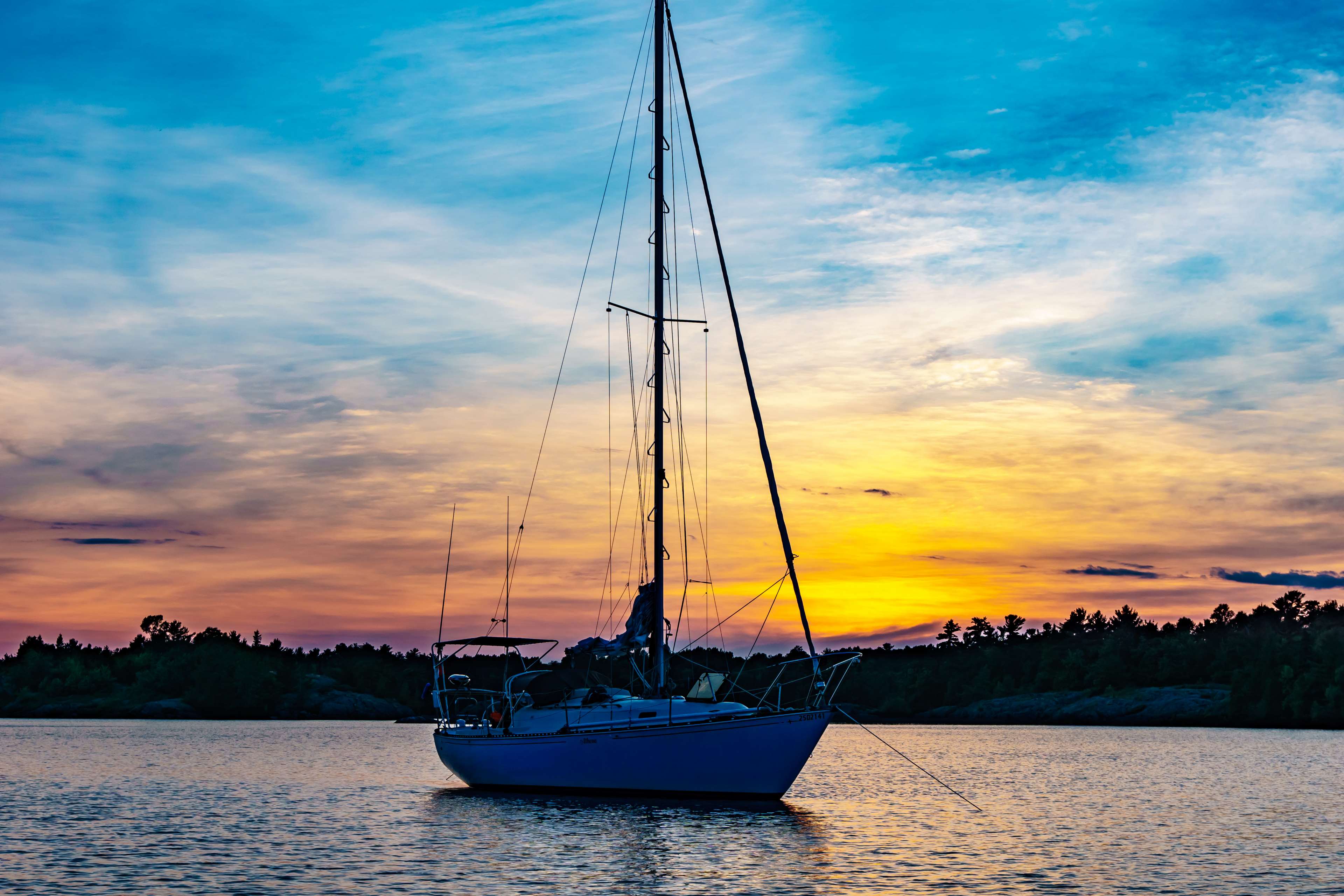 beach, boat, dawn, leisure, ocean, recreation, sail, sailboat