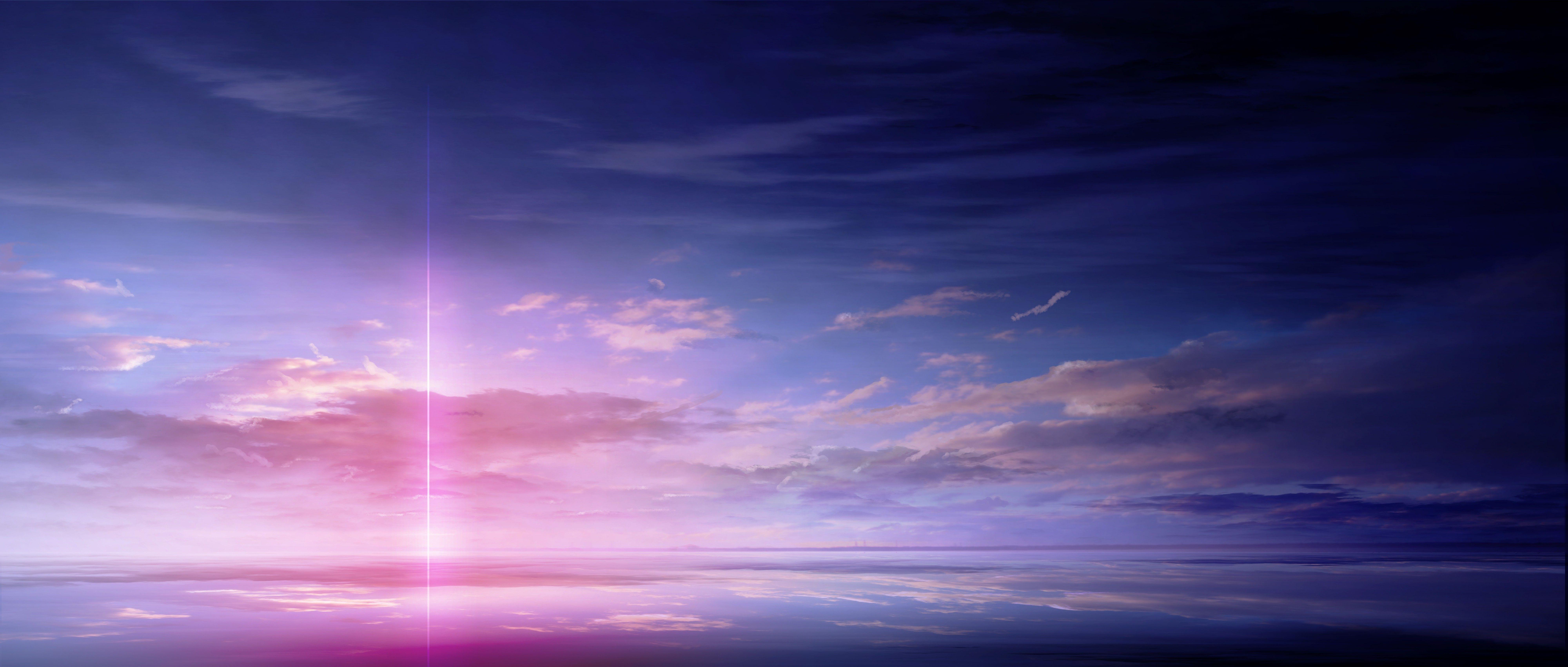 clouds horizon artwork sea sunset wallpaper and background