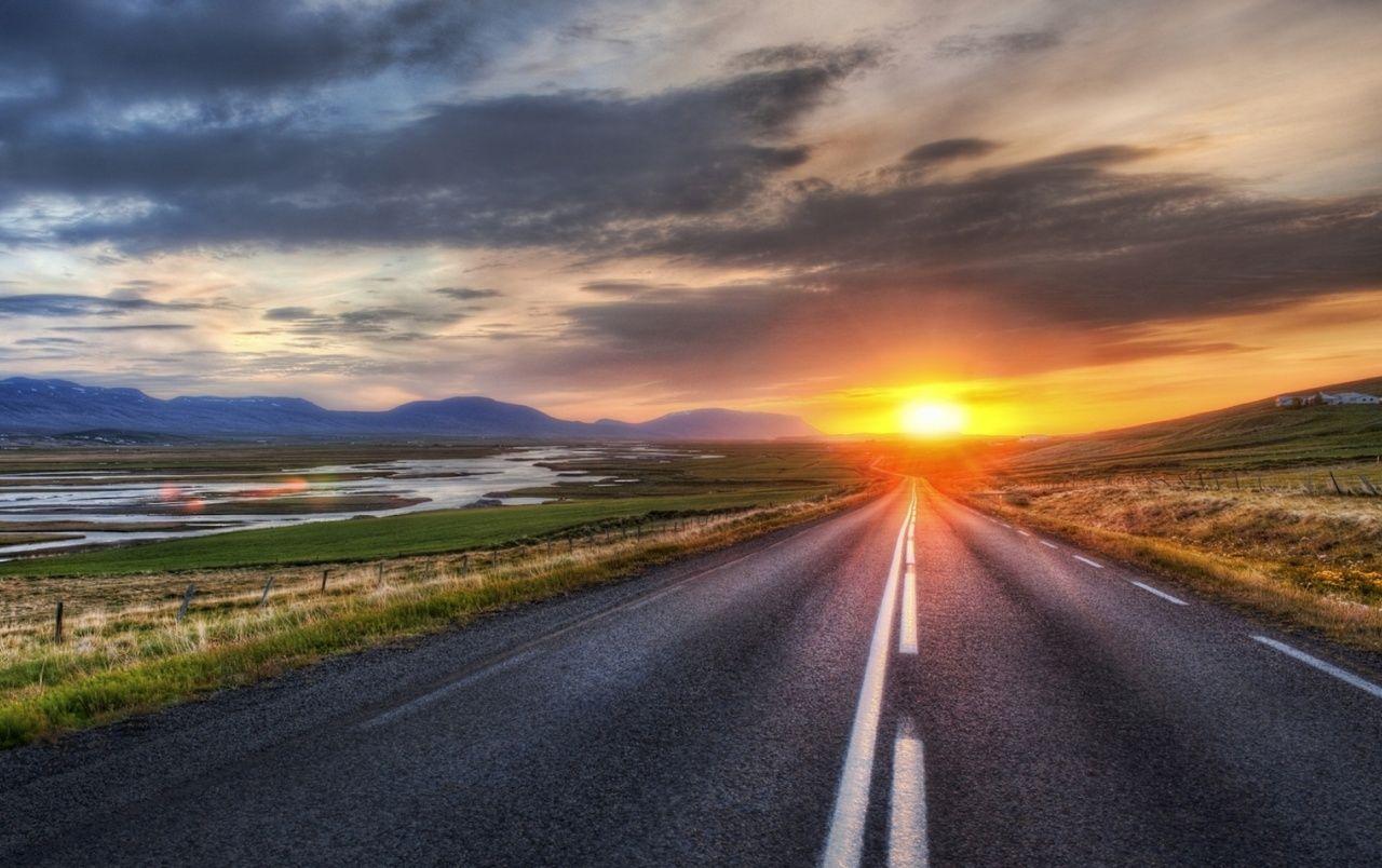 Road Scenery Horizon & Sunset wallpaper. Road Scenery Horizon