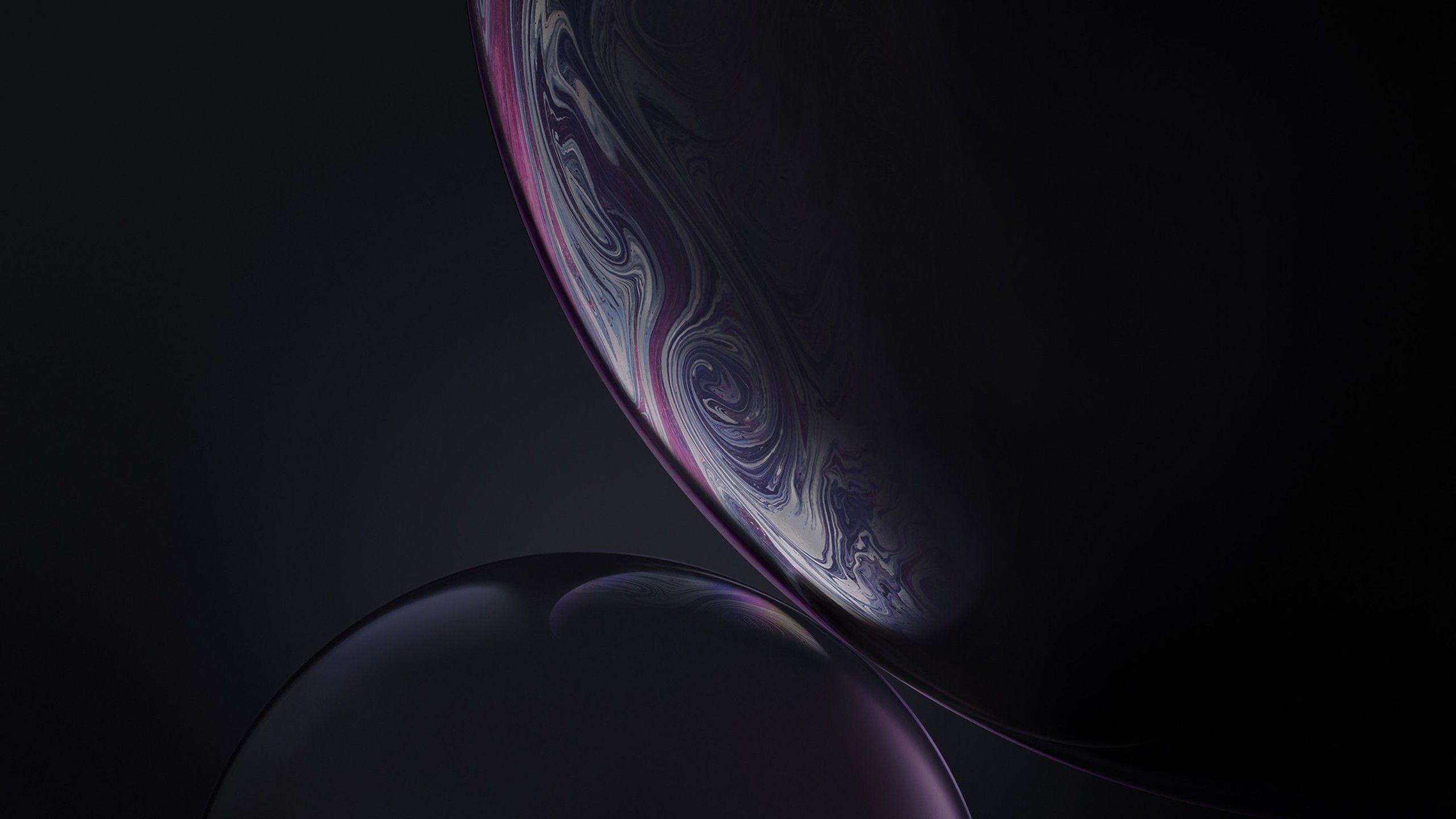 iPhone XR Stock Dark Bubbles Wallpaper