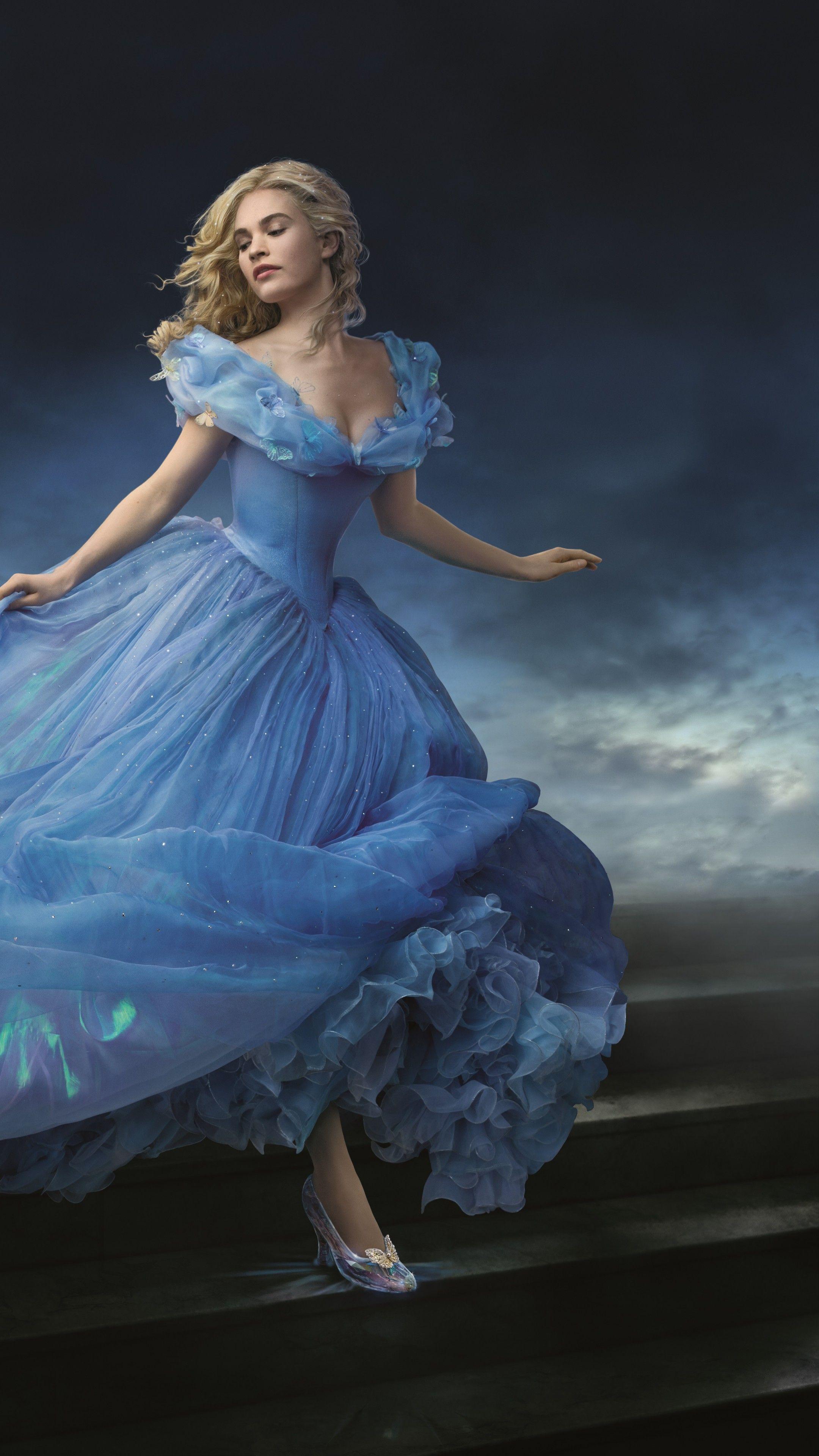 Wallpaper Cinderella, movie, film, romantic, blue dress