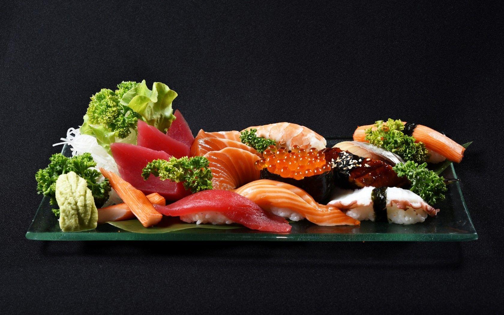 Japanese Food Black sushi wallpaperx1050