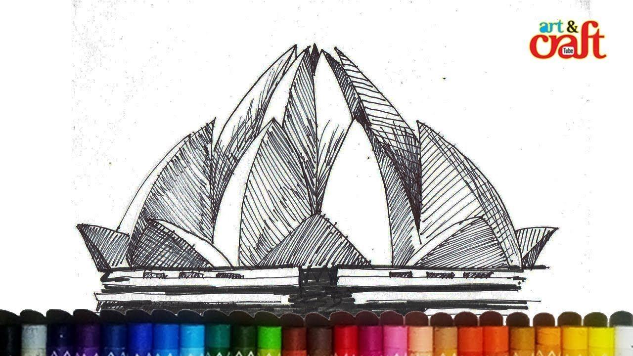 Collection of Drawing Of Lotus Temple. High quality, free