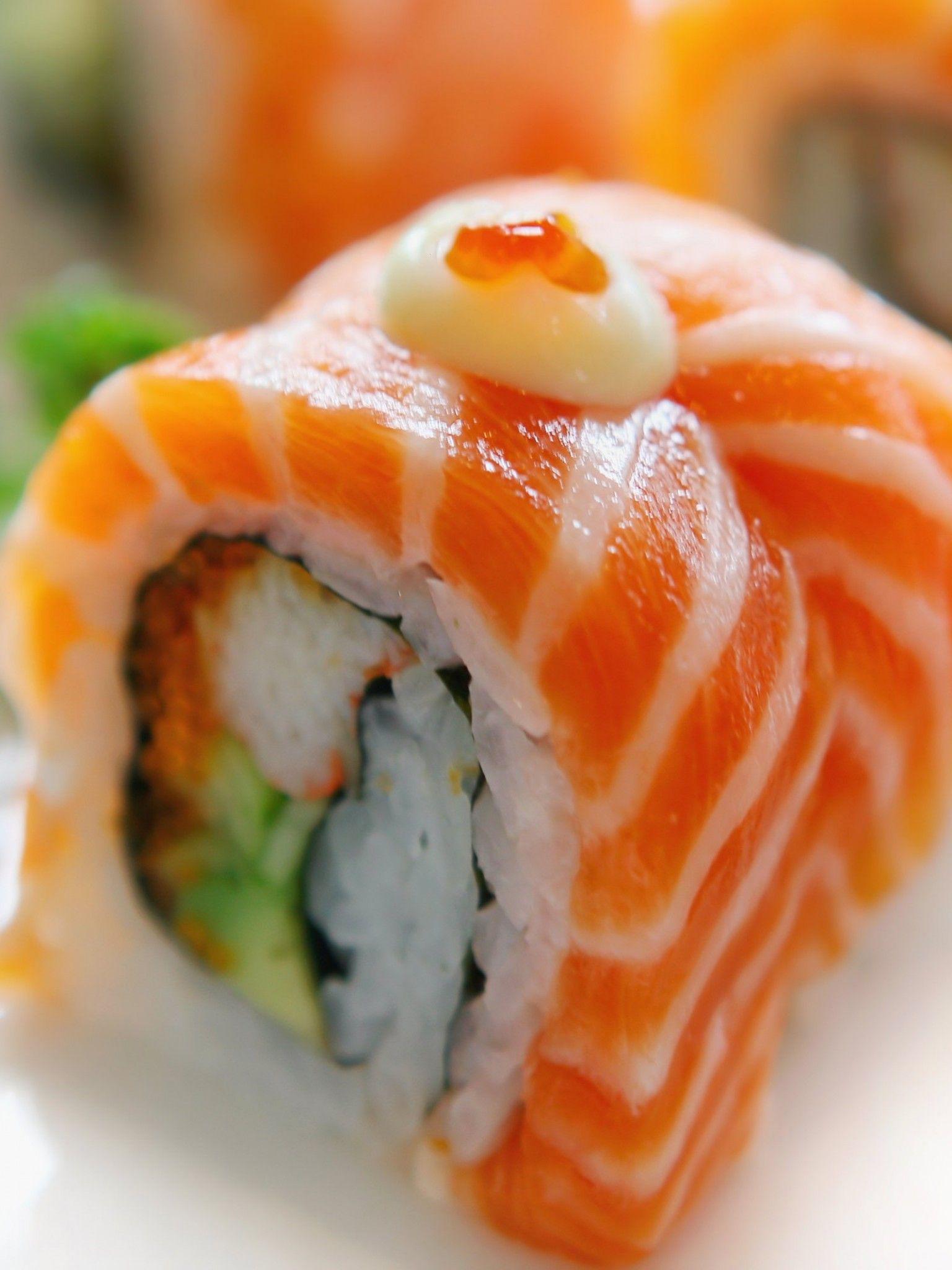 Download 1536x2048 Sushi, Rice, Close Up, Japanese Food Wallpaper