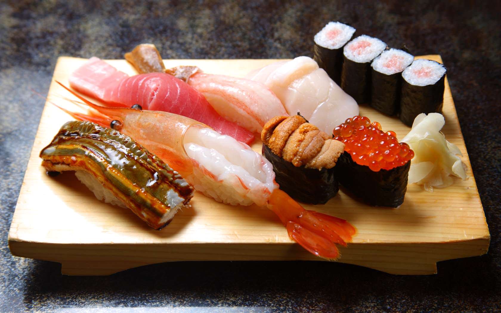 Food Japanese Sushi Fish Wallpaper 1680x1050 PC Wallpaper