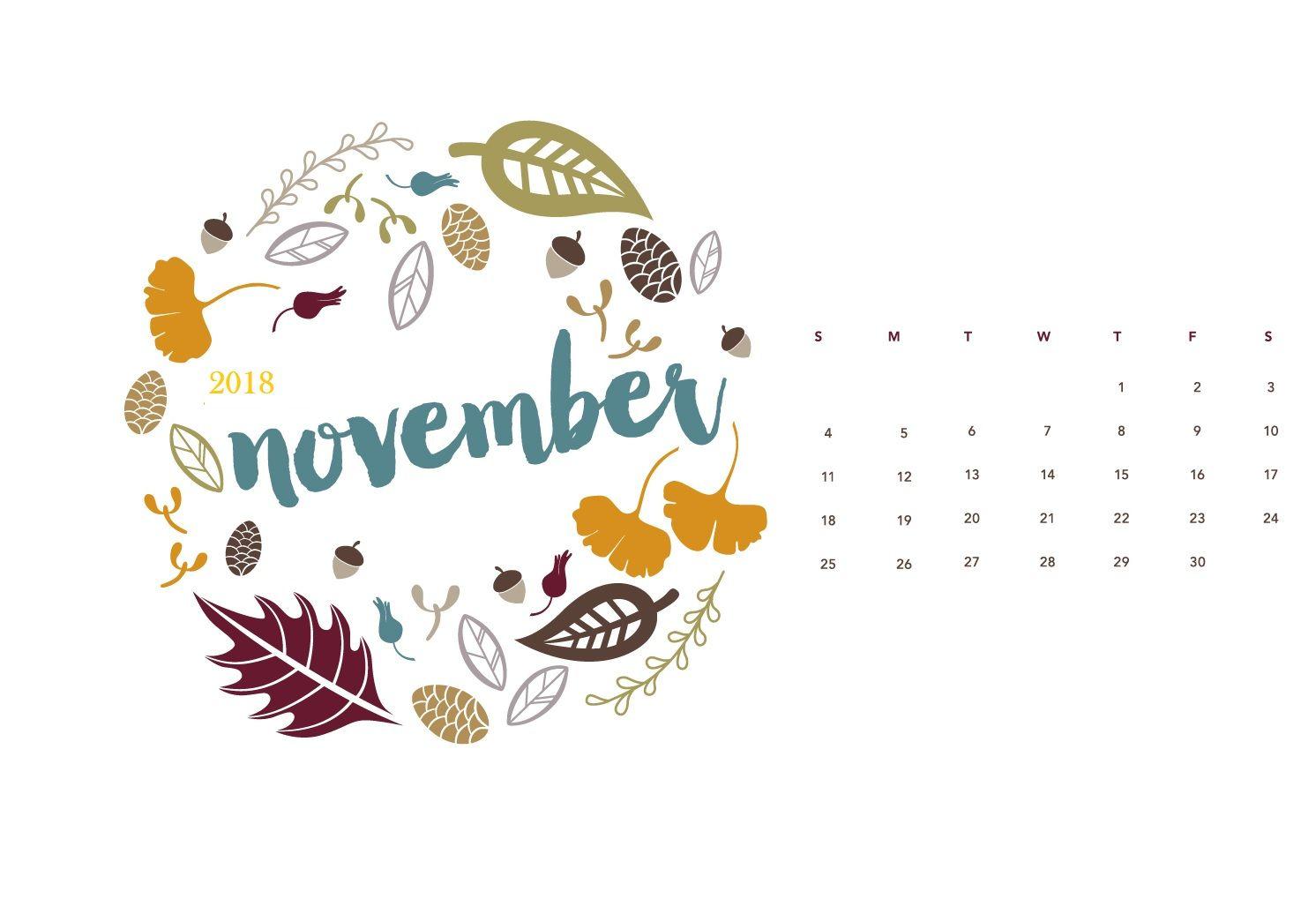 November 2018 Ultimate Desktop Calendar. MaxCalendars