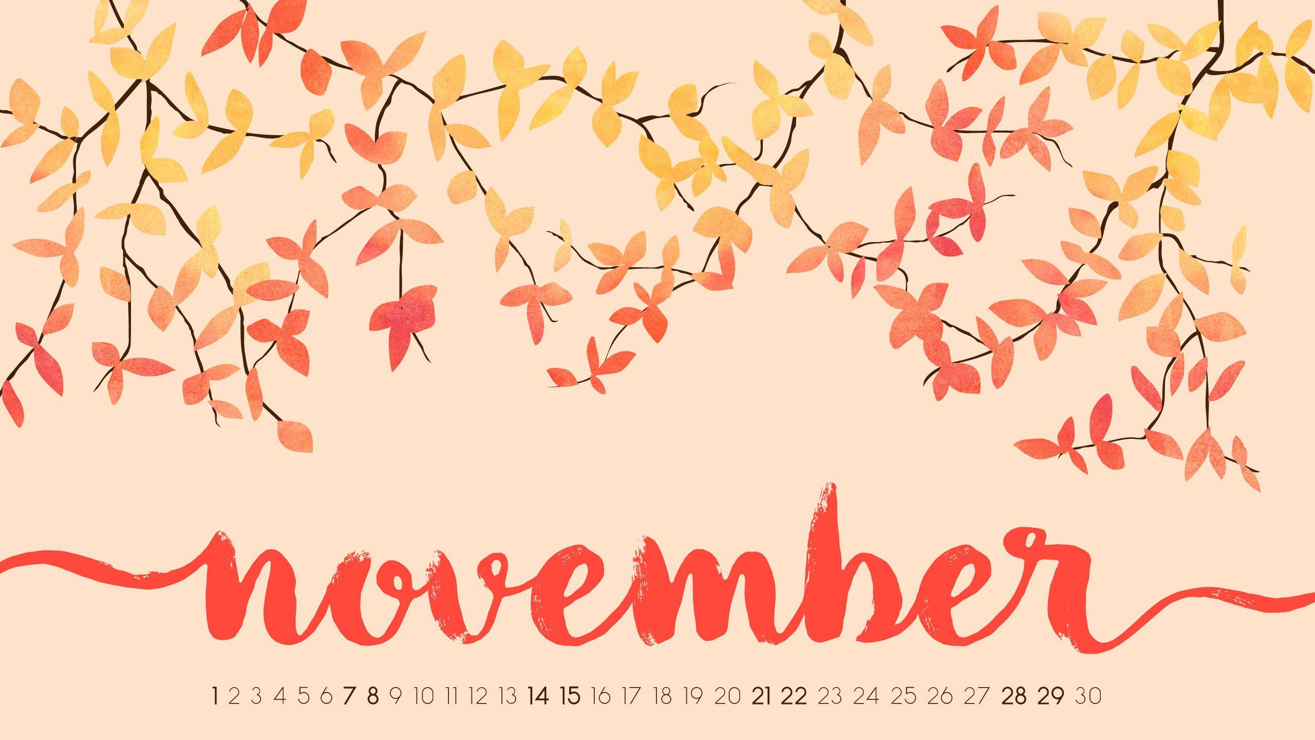 Cute November 2018 Calendar Background Wallpaper Free Download