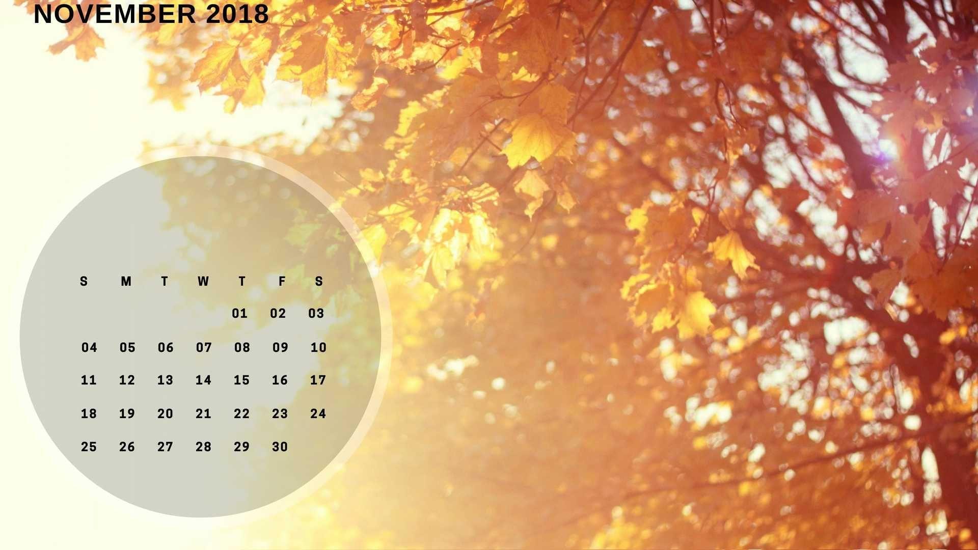 November 2018 Calendar Wallpaper Desktop Background Screen Laptop