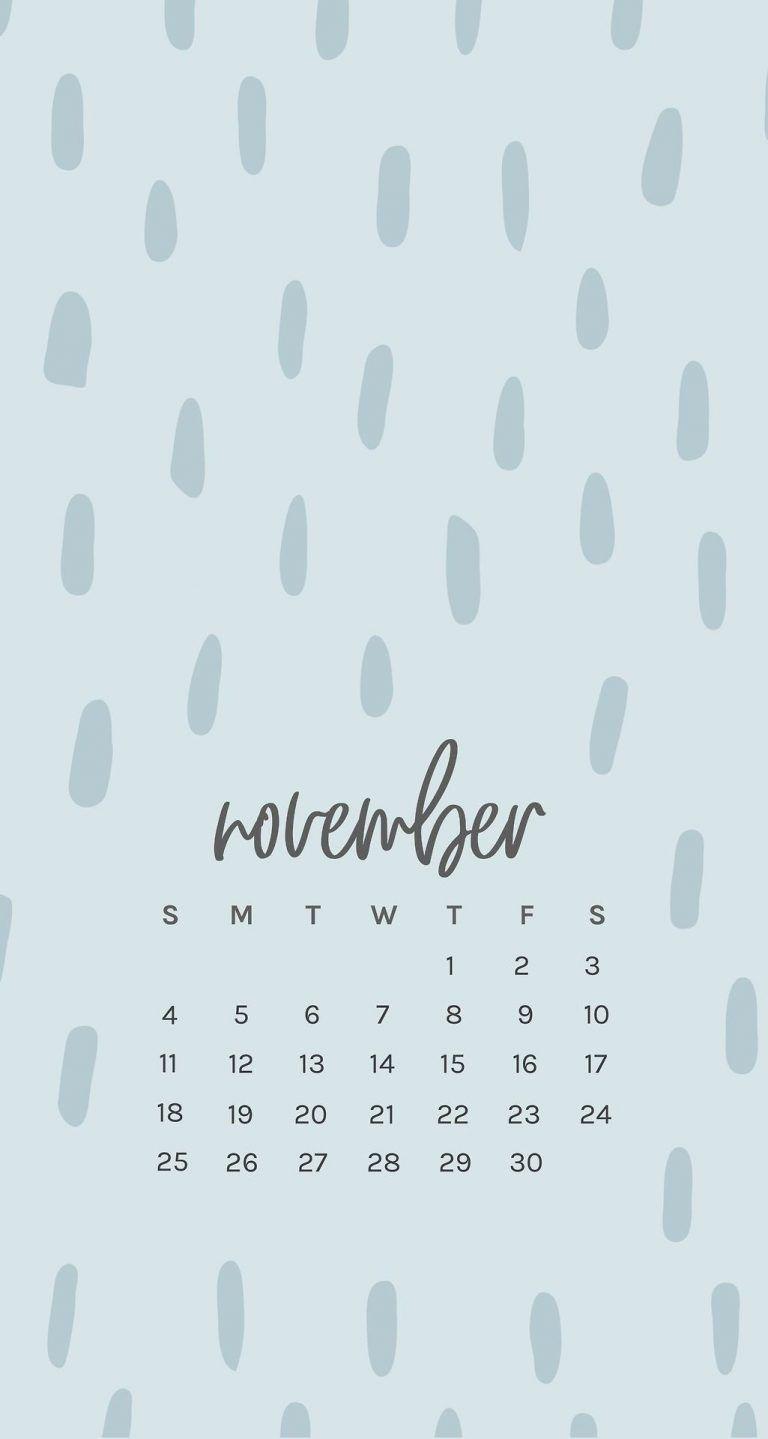 Free November 2018 iPhone Calendar Wallpaper. Phone Wallpaper