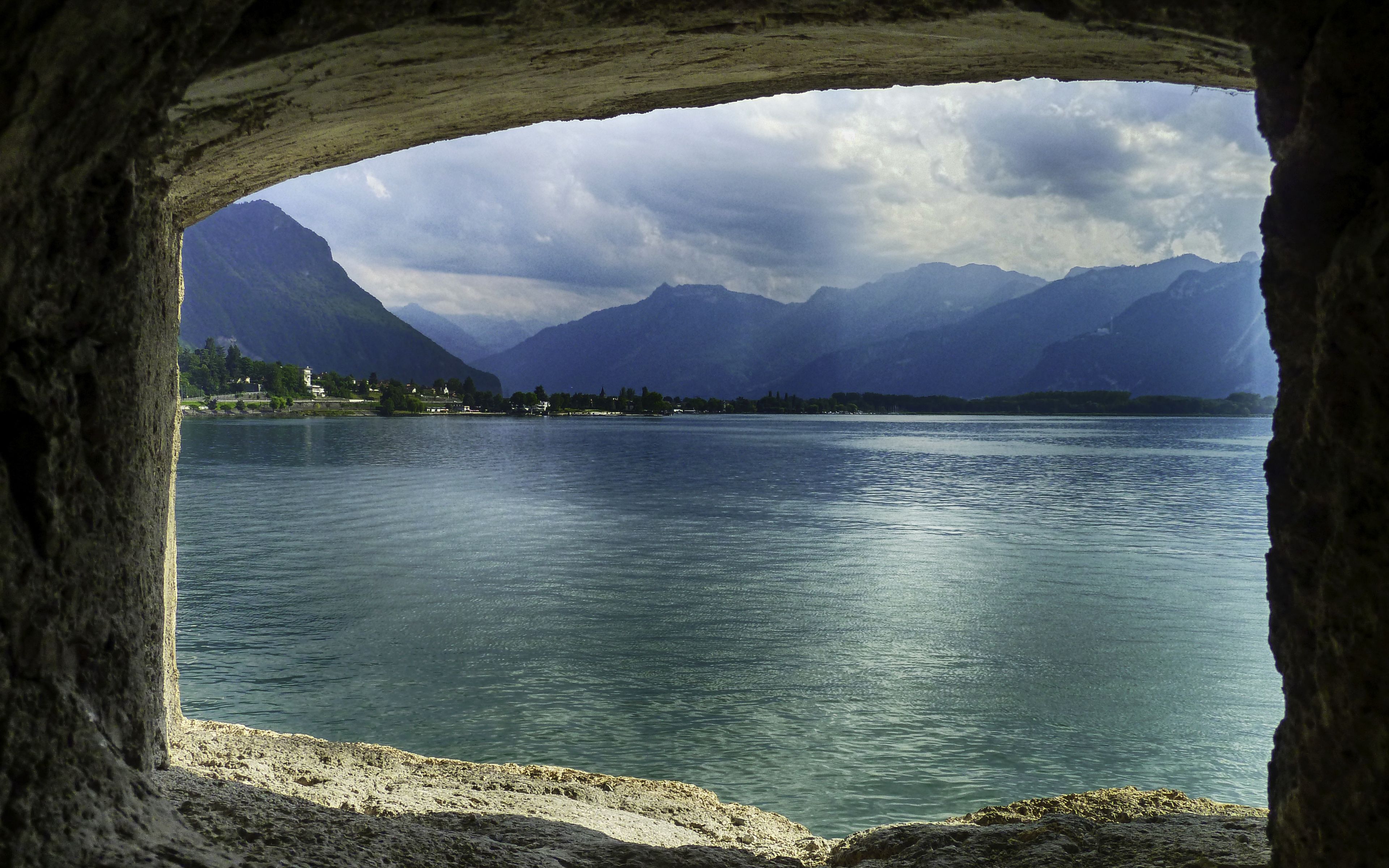 Download wallpaper Lake Geneva, 4k, mountains, Europe, HDR