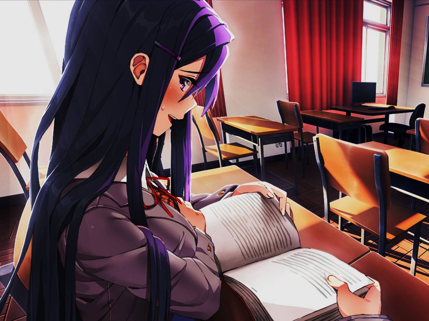 Doki Doki Literature Club Yuri Wallpaper FullHD by Yaymun on DeviantArt