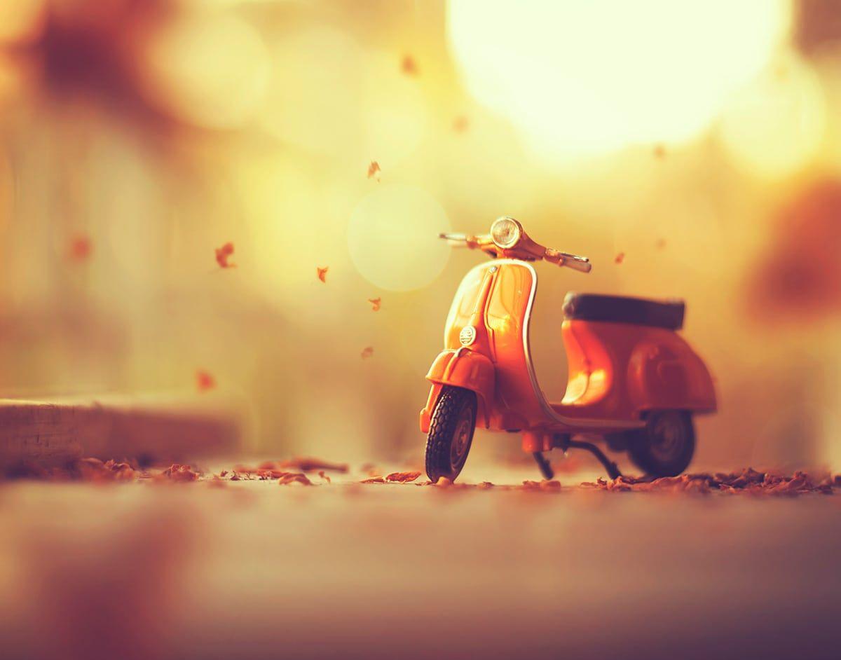 Miniature Photography Cars, Scooter Background Wallpaper