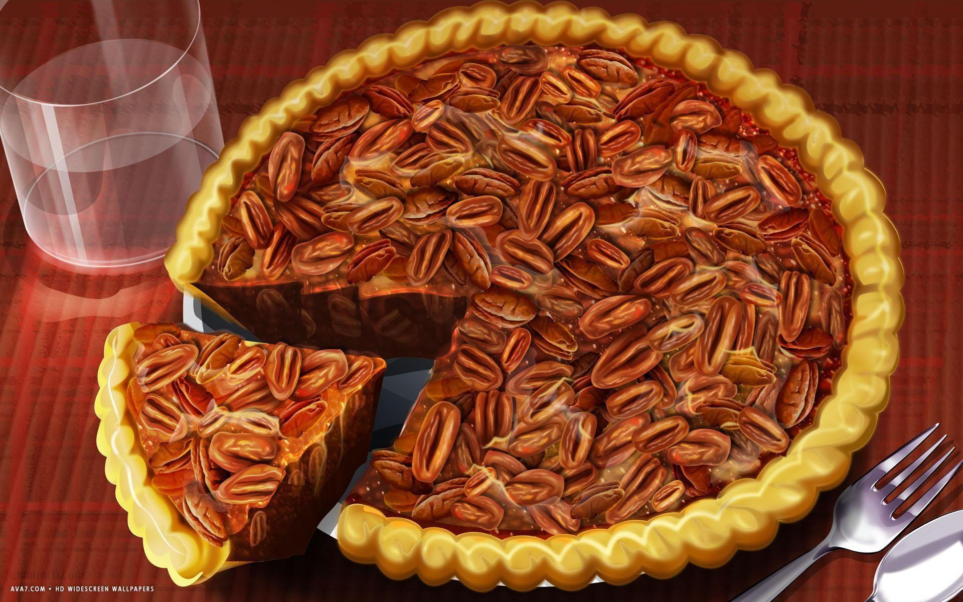 thanksgiving day food pecan pie slice holiday HD widescreen