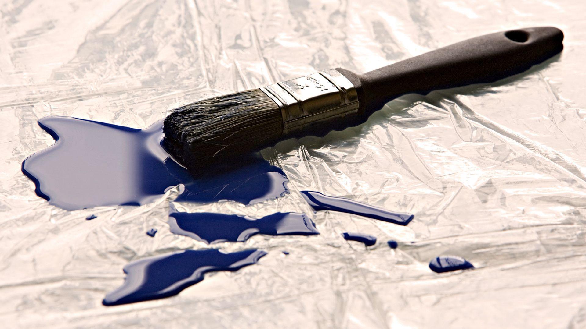 Brush paint paintbrush blue art wallpaperx1080