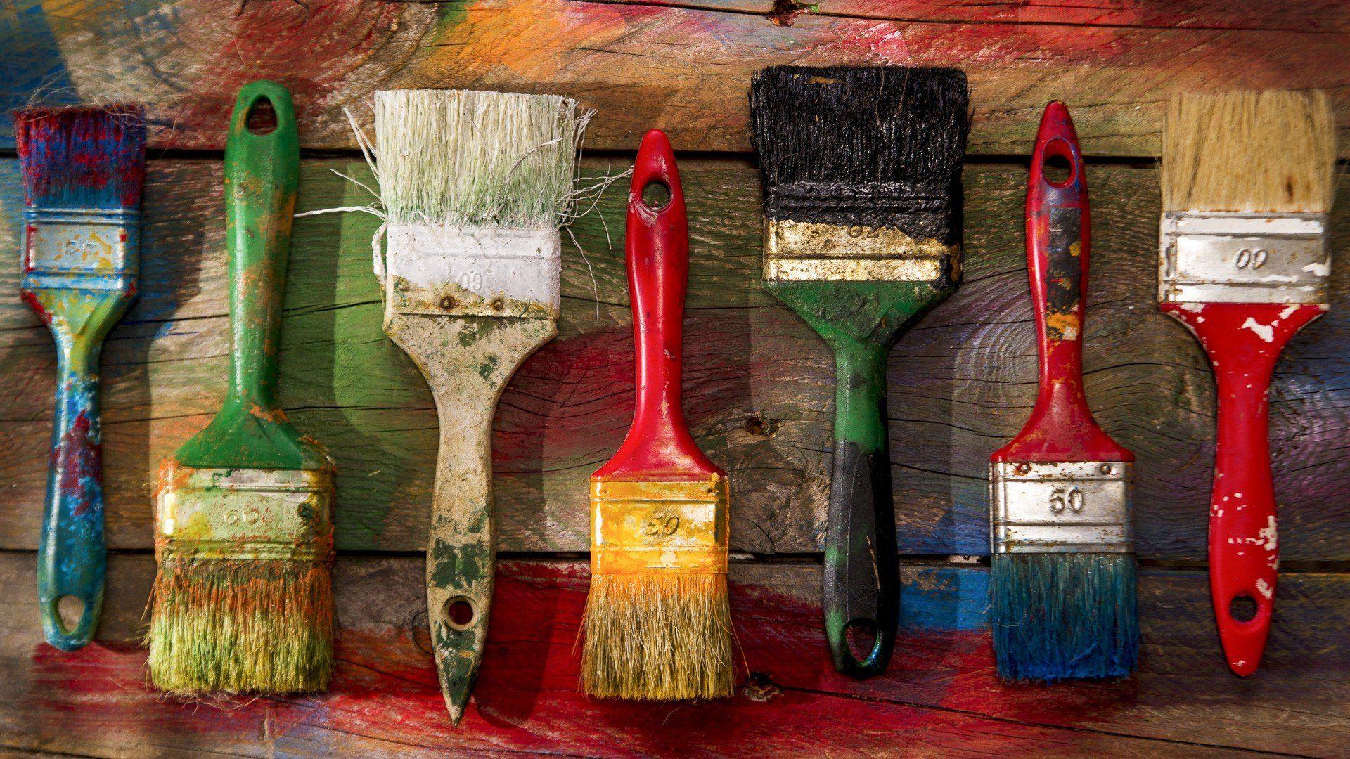 painting paintbrushes wallpaper and background