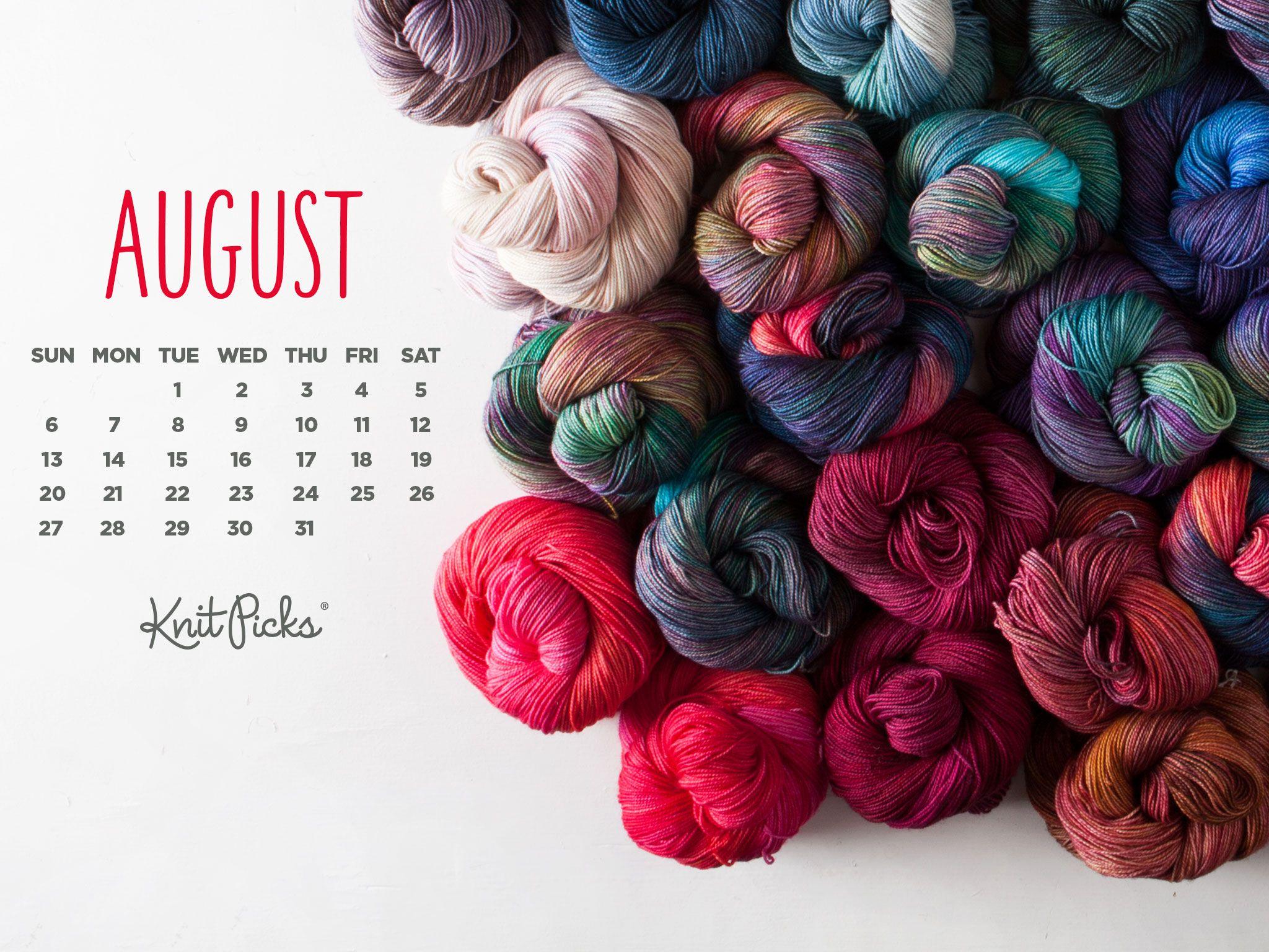 Free Downloadable August Calendar Staff Knitting Blog