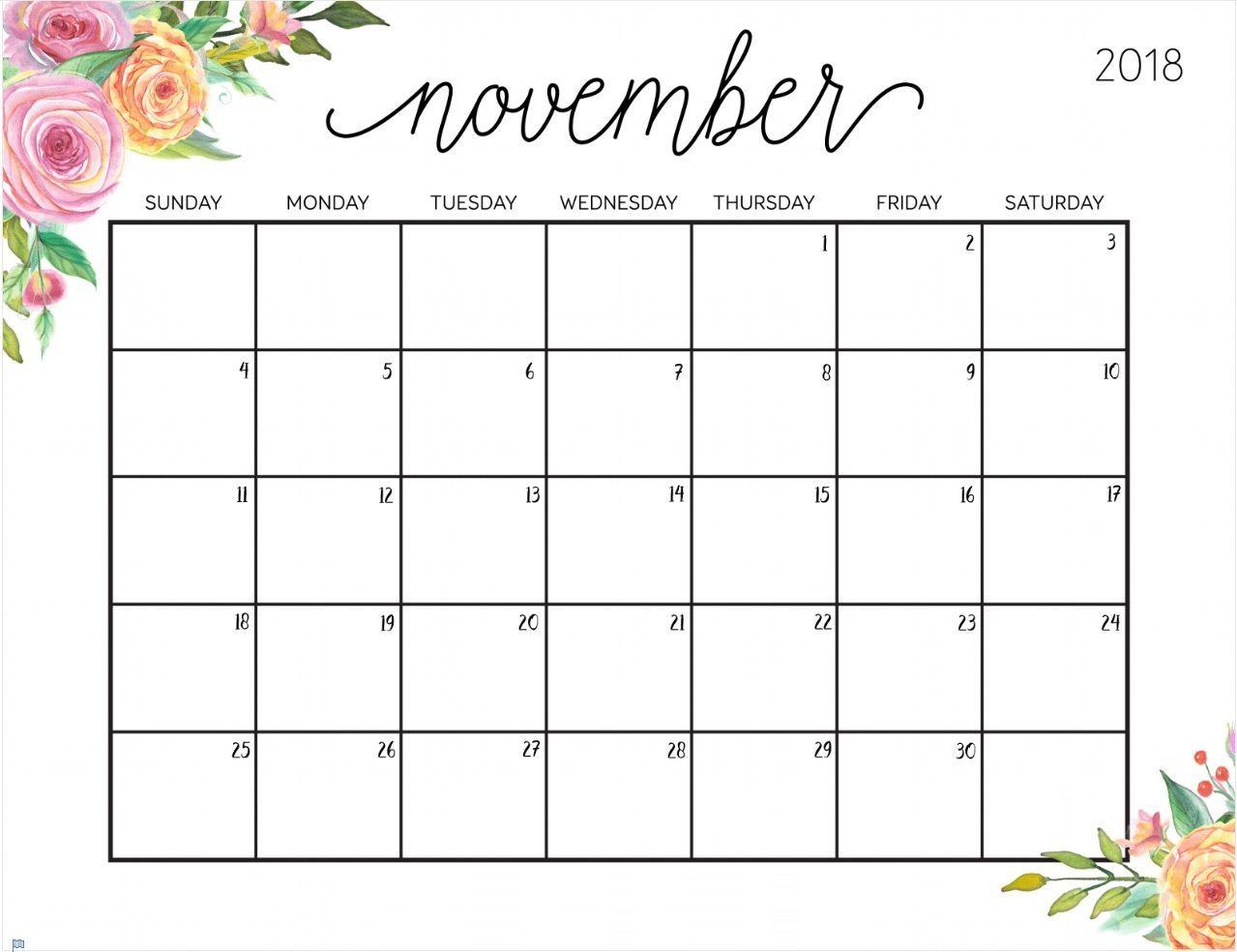 November 2018 Calendar Wallpaper