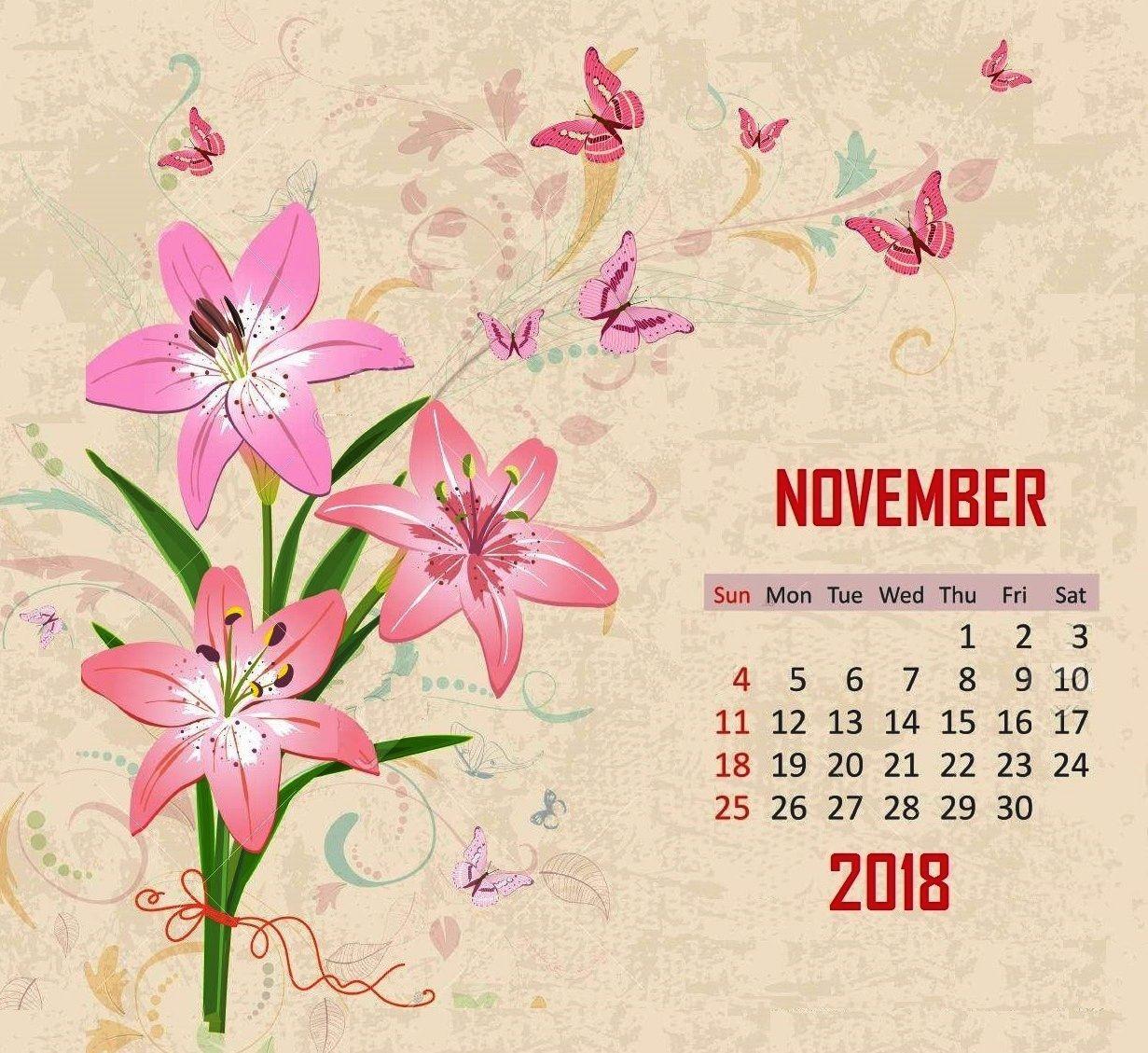 Cute November 2018 Calendar Wallpaper & Calendar Worksheets