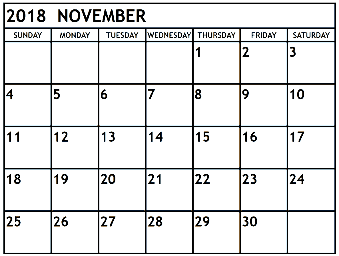 November 2018 Calendar Wallpaper. Printable Calendar 2018
