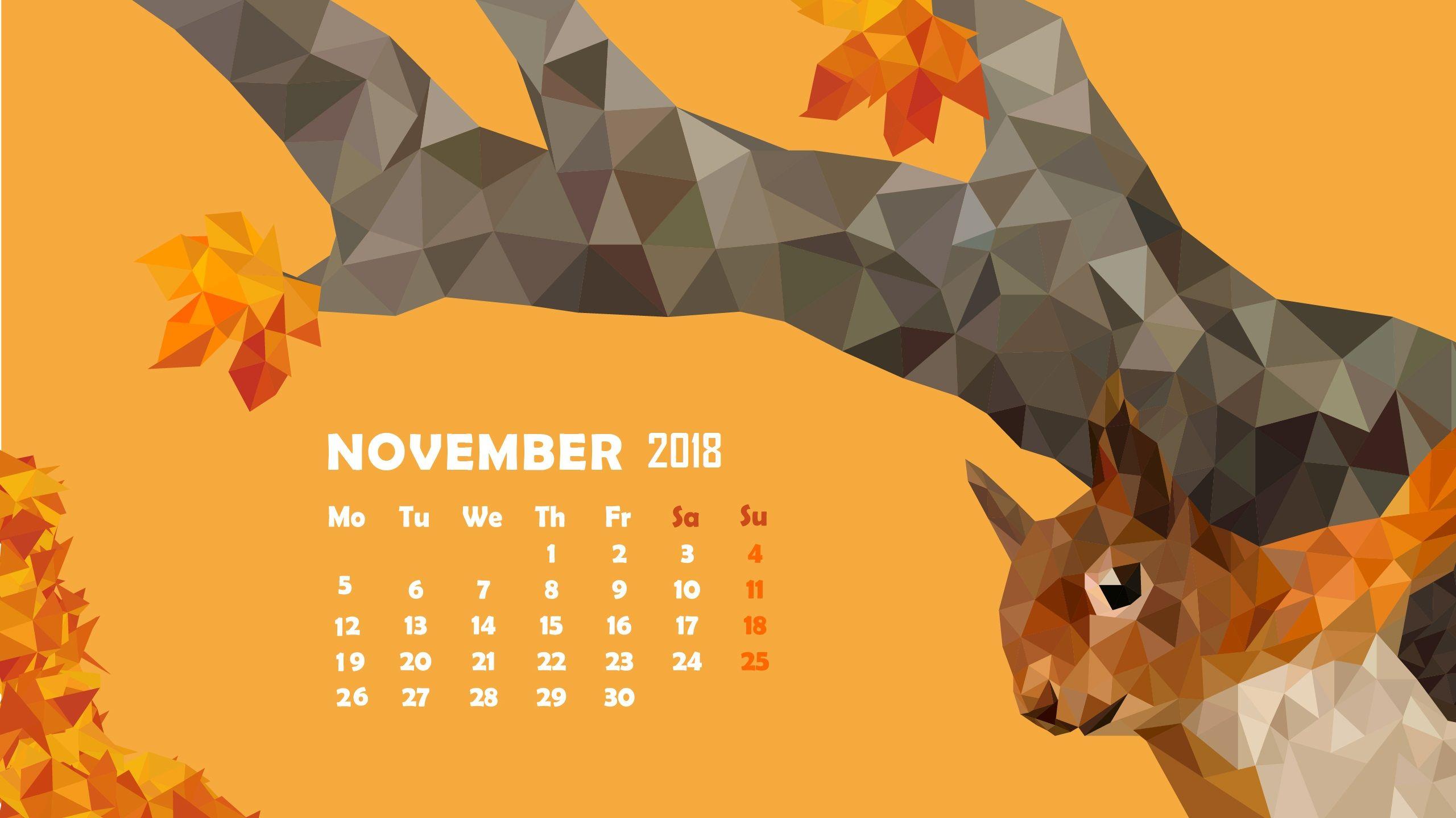 November 2018 Calendar Wallpaper