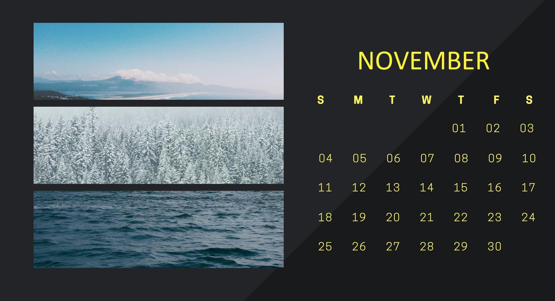 Free November 2018 Calendar HD Wallpaper. Calendar 2018 Printable