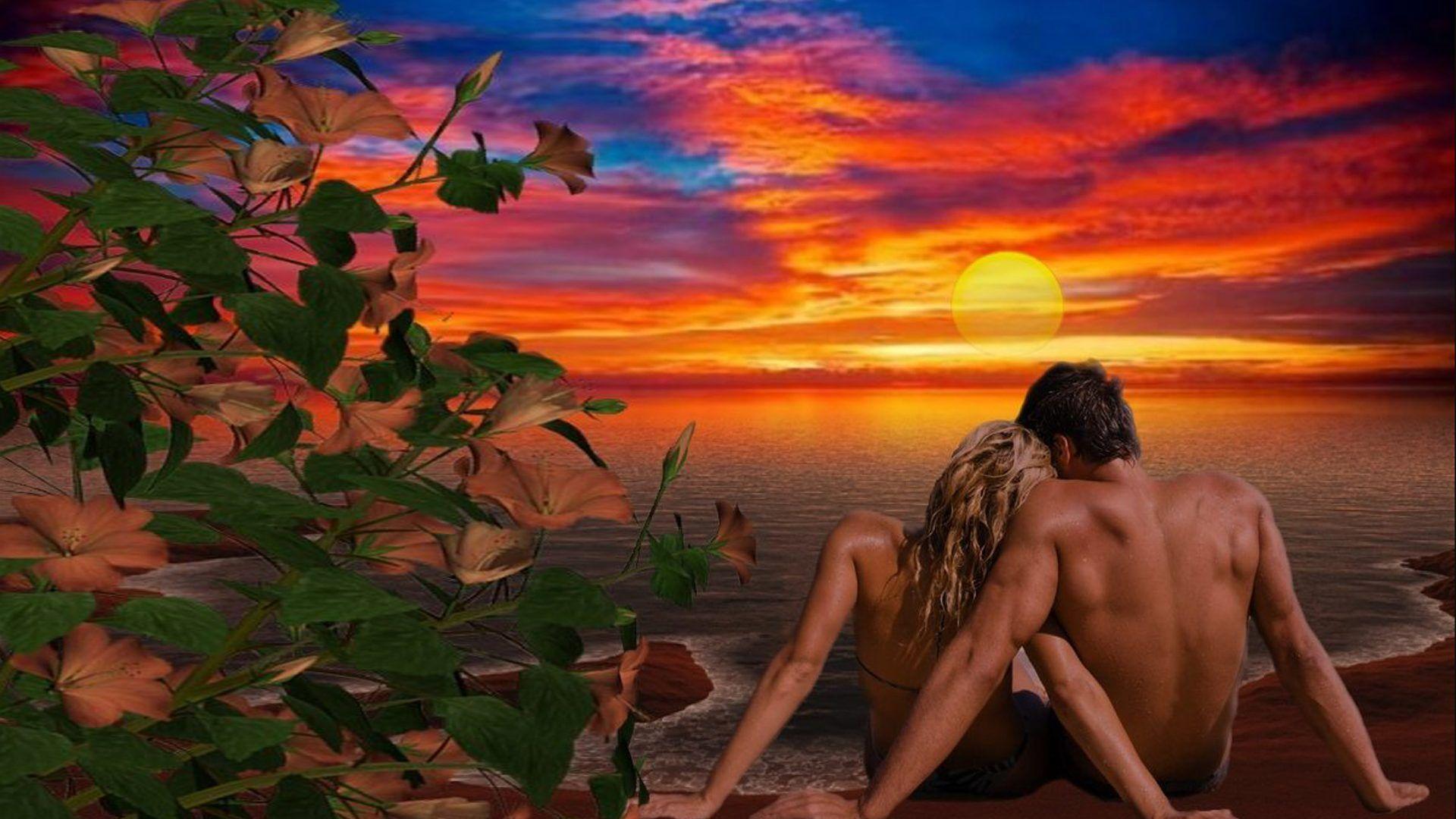 Happy Moments In Love Love Couple Sunset Beach Sea Love Couple